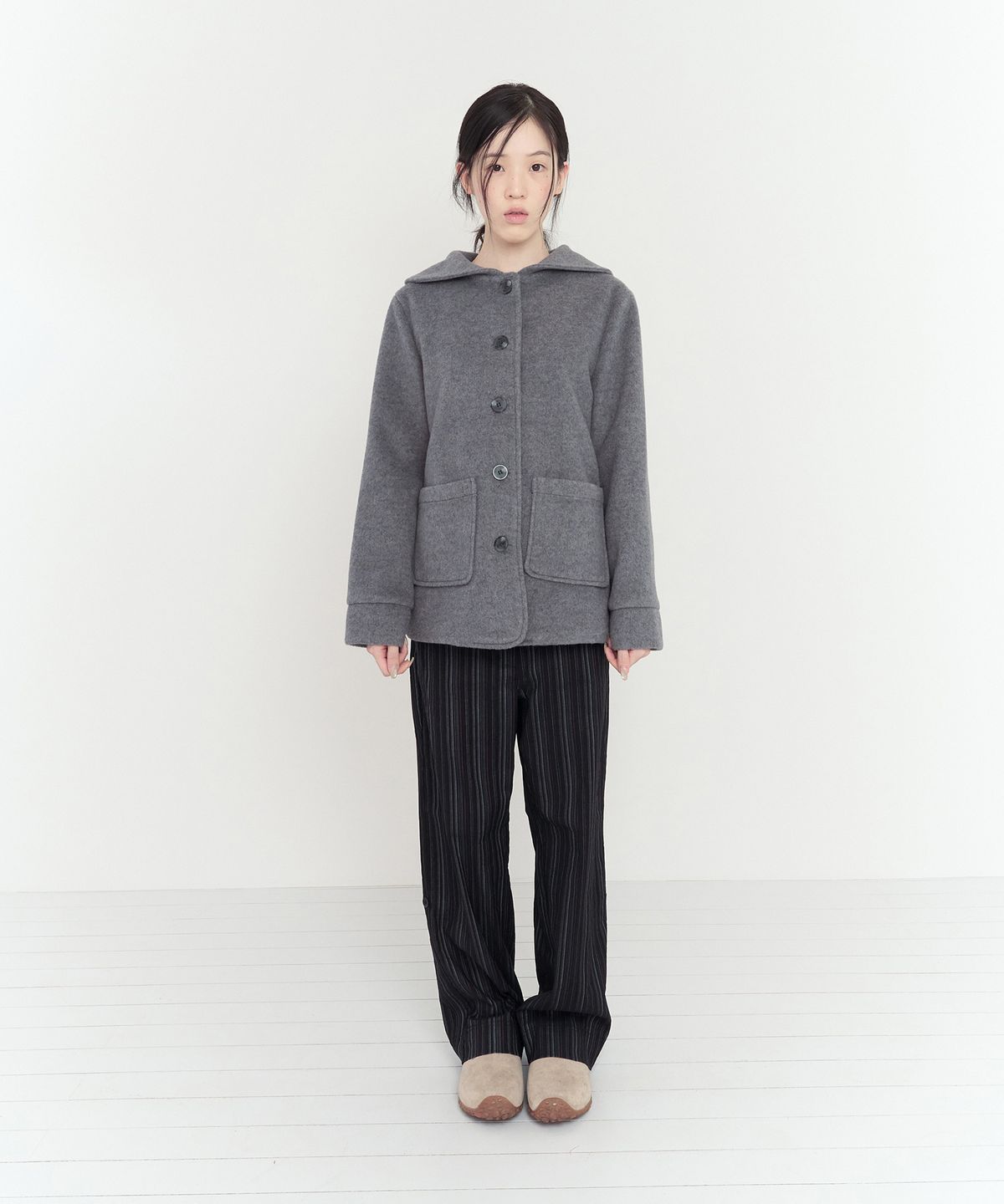 무음(MUWM) 스트라이프 자가드 팬츠 Stripe Jacquard Pants (Black)