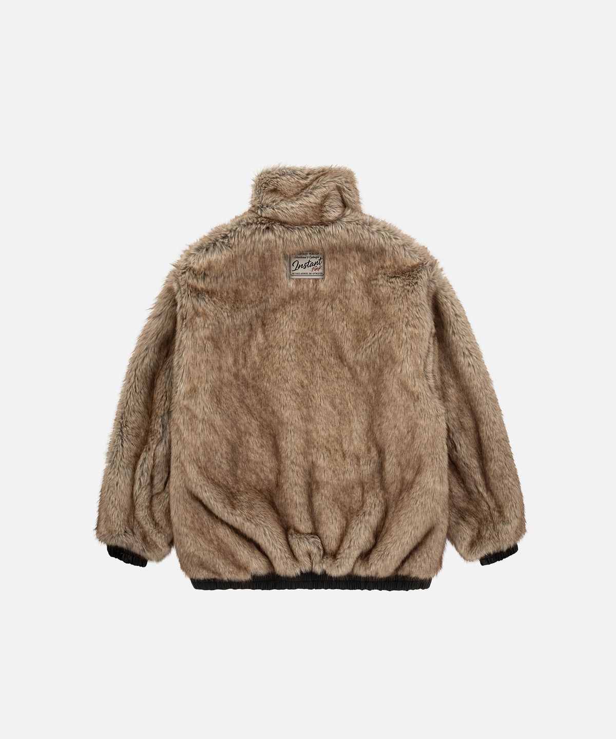 인스턴트펑크(INSTANTFUNK) REVERSIBLE HIGH NECK FUR JUMPER - BLACK