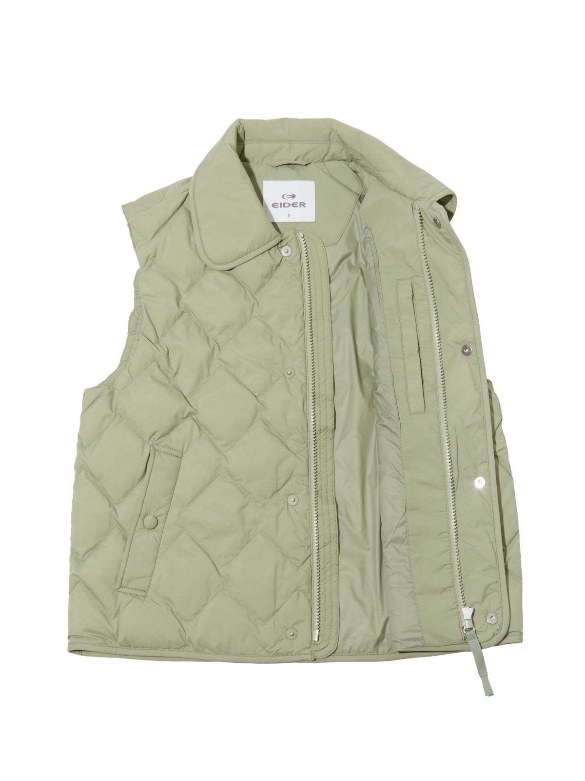 아이더(EIDER) THERMOLOCK (써모락) 여성 슬림 블렌드 패딩 베스트_Light Khaki_DWU26642K6