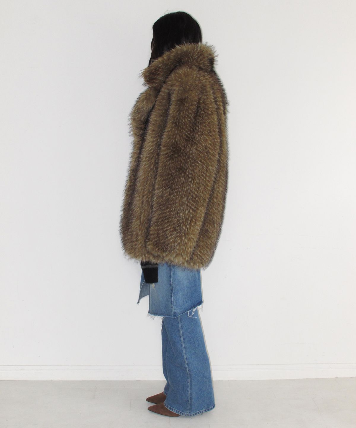 인스턴트펑크(INSTANTFUNK) [가을S PICK] VINTAGE RACOON FUR COAT - BROWN