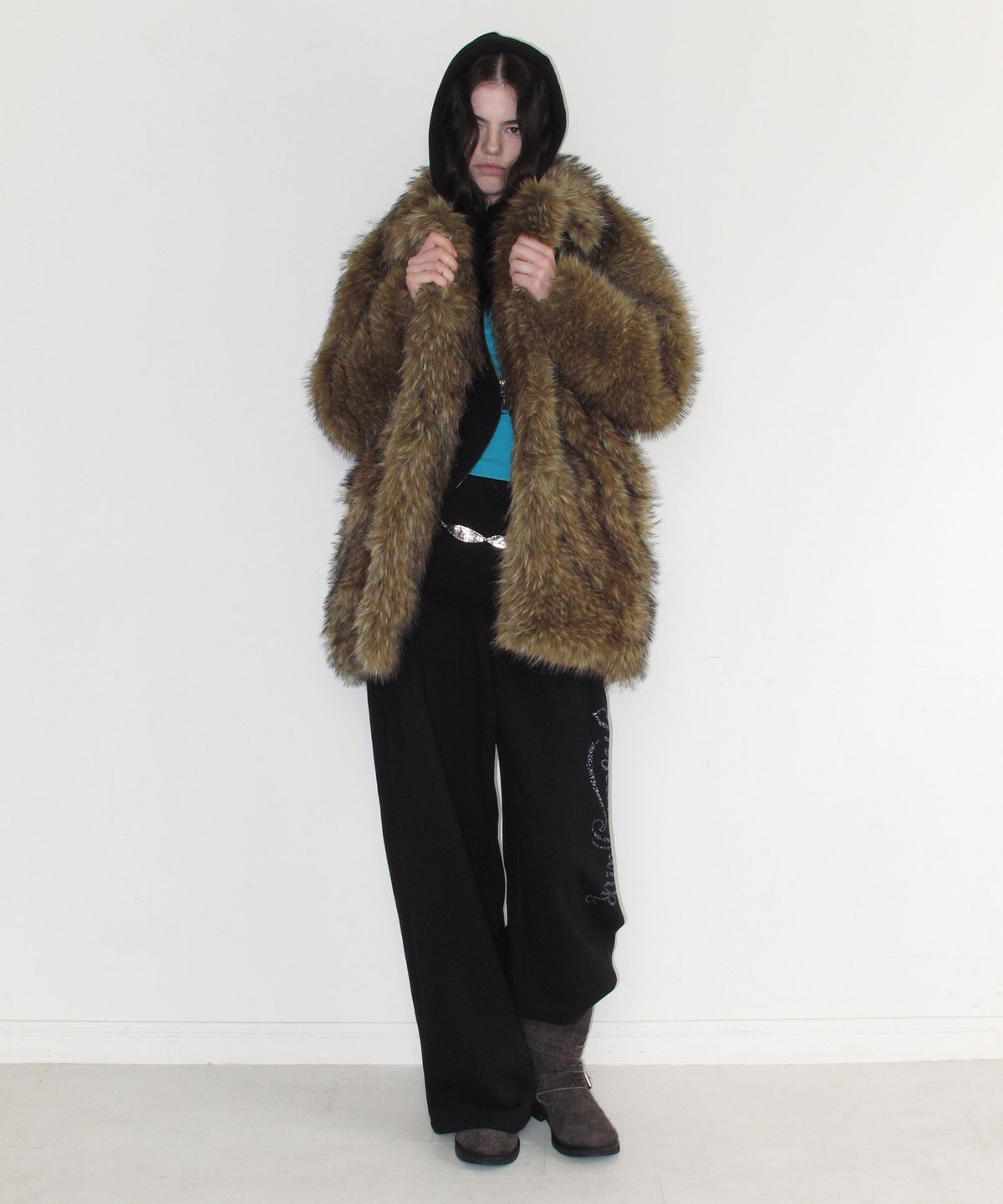 인스턴트펑크(INSTANTFUNK) [가을S PICK] VINTAGE RACOON FUR COAT - BROWN