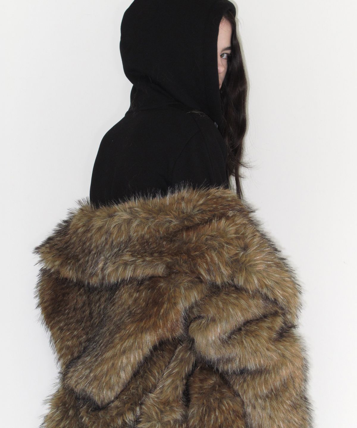 인스턴트펑크(INSTANTFUNK) [가을S PICK] VINTAGE RACOON FUR COAT - BROWN