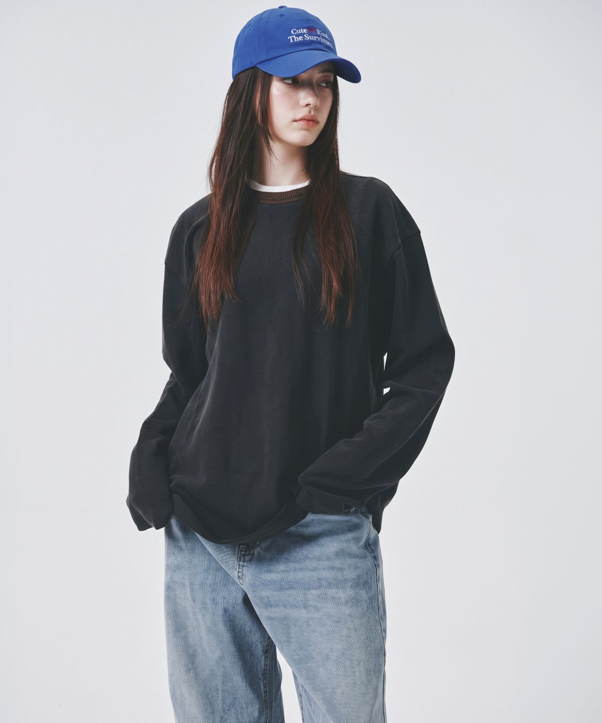 콜드블랭킷(COLD BLANKET) 큐트 앤 카인드 레터링 볼캡 블루