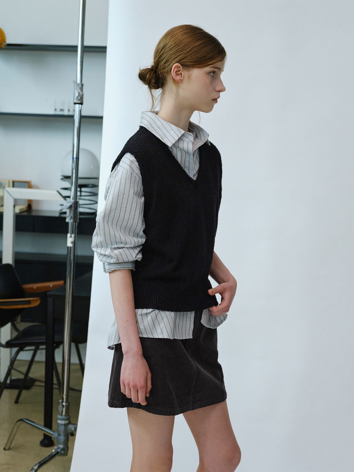 엘씨브이(LCVE) SOFT COTTON KNIT VEST_BLACK