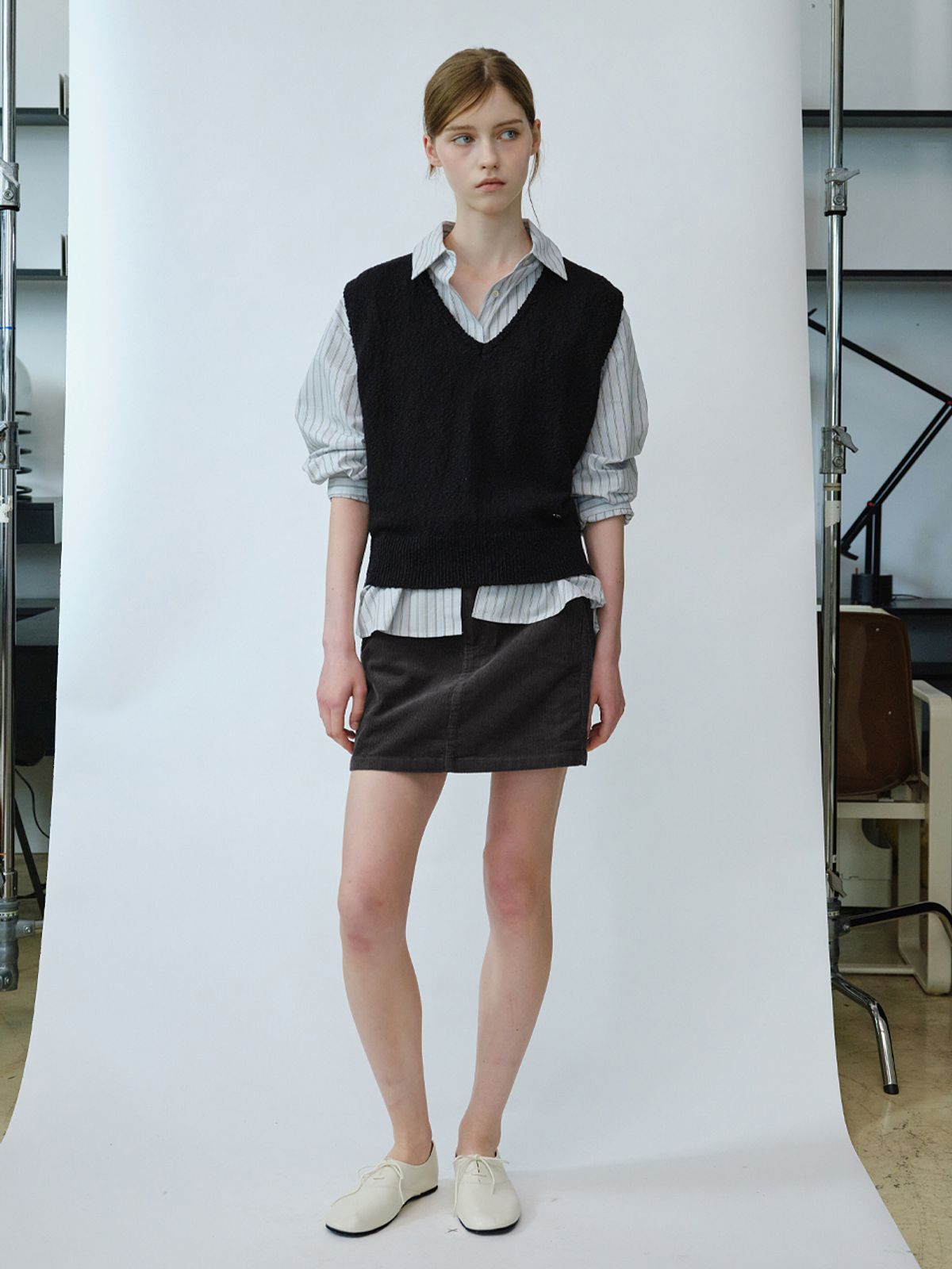 엘씨브이(LCVE) SOFT COTTON KNIT VEST_BLACK