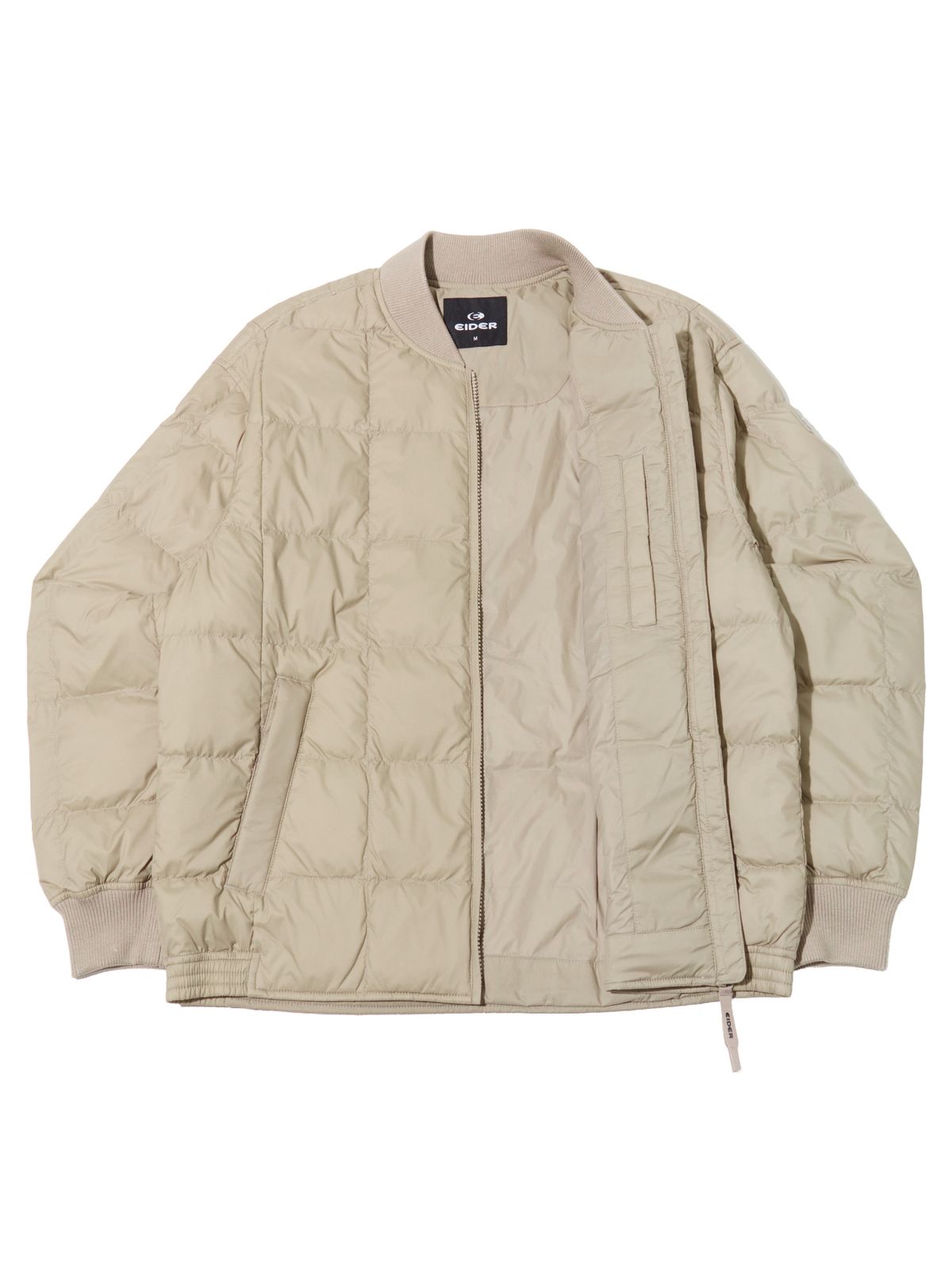 아이더(EIDER) THERMOLOCK (써모락) 남성 경량 블렌드 패딩 바시티 자켓_Light Beige_DMU26545E1