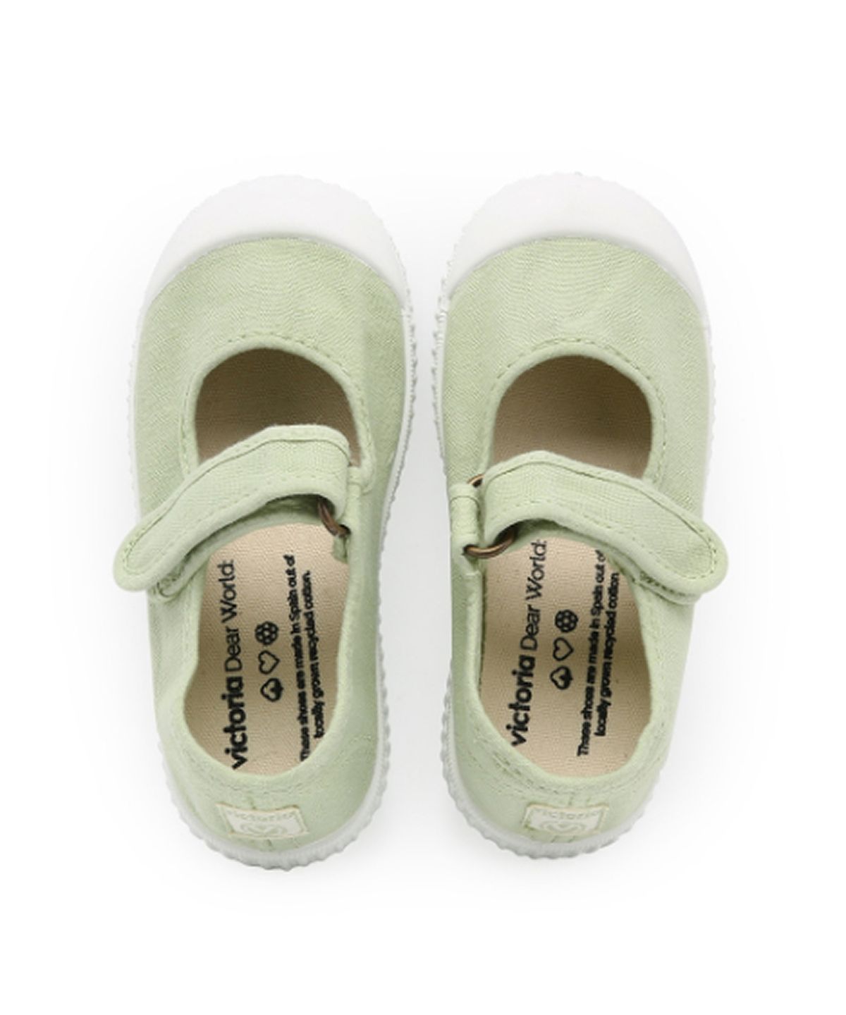 빅토리아슈즈 키즈(VICTORIA SHOES KIDS) 아동 메르세데스 틴타다 코튼 스트랩 스니커즈 (136605-WASABI)