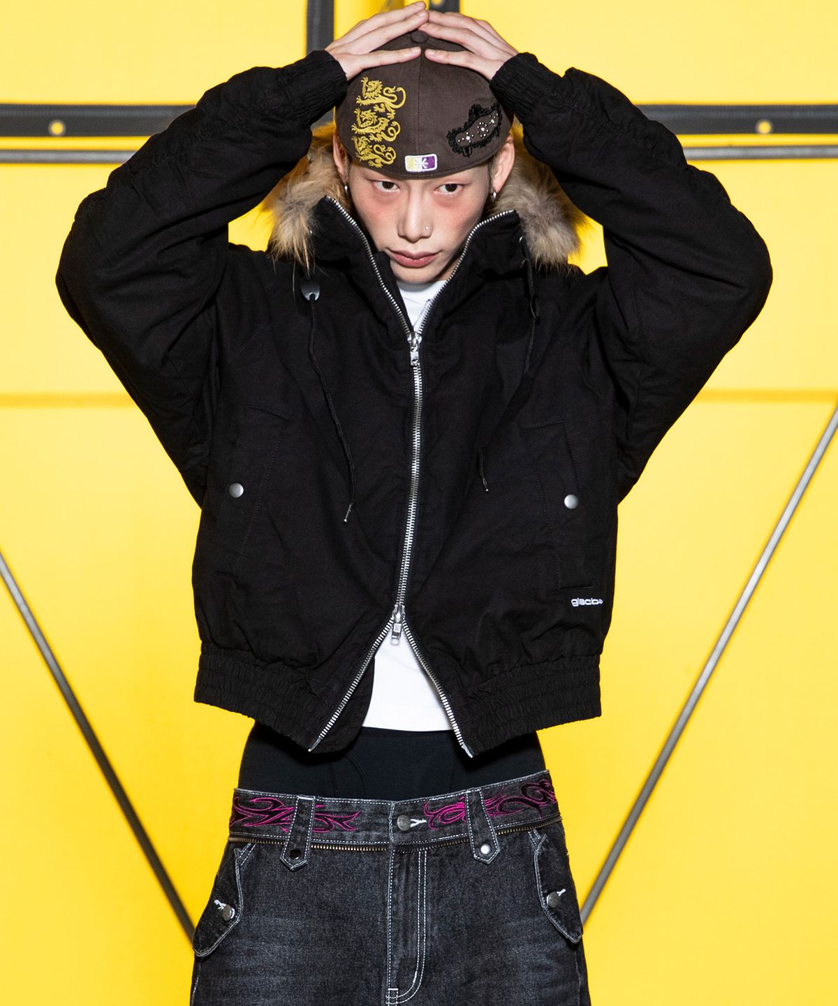 글랙(GLACK) GC089 키마이라 스터디드 워시드 코튼 볼캡 (BROWN)