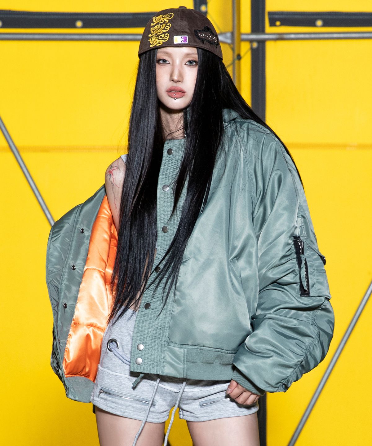 글랙(GLACK) GC089 키마이라 스터디드 워시드 코튼 볼캡 (BROWN)