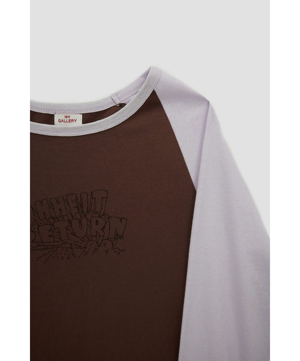 1011갤러리(1011 GALLERY) Rohheit Return Raglan Long Sleeve - Brown/Lavender
