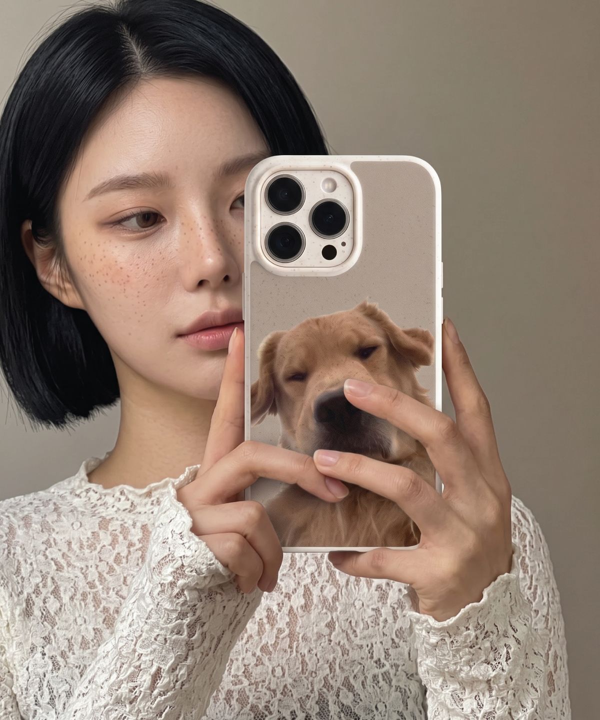 폴라올라(POLAROLA) 밀짚으로부터 유래한 폰케이스 골든 리트리버