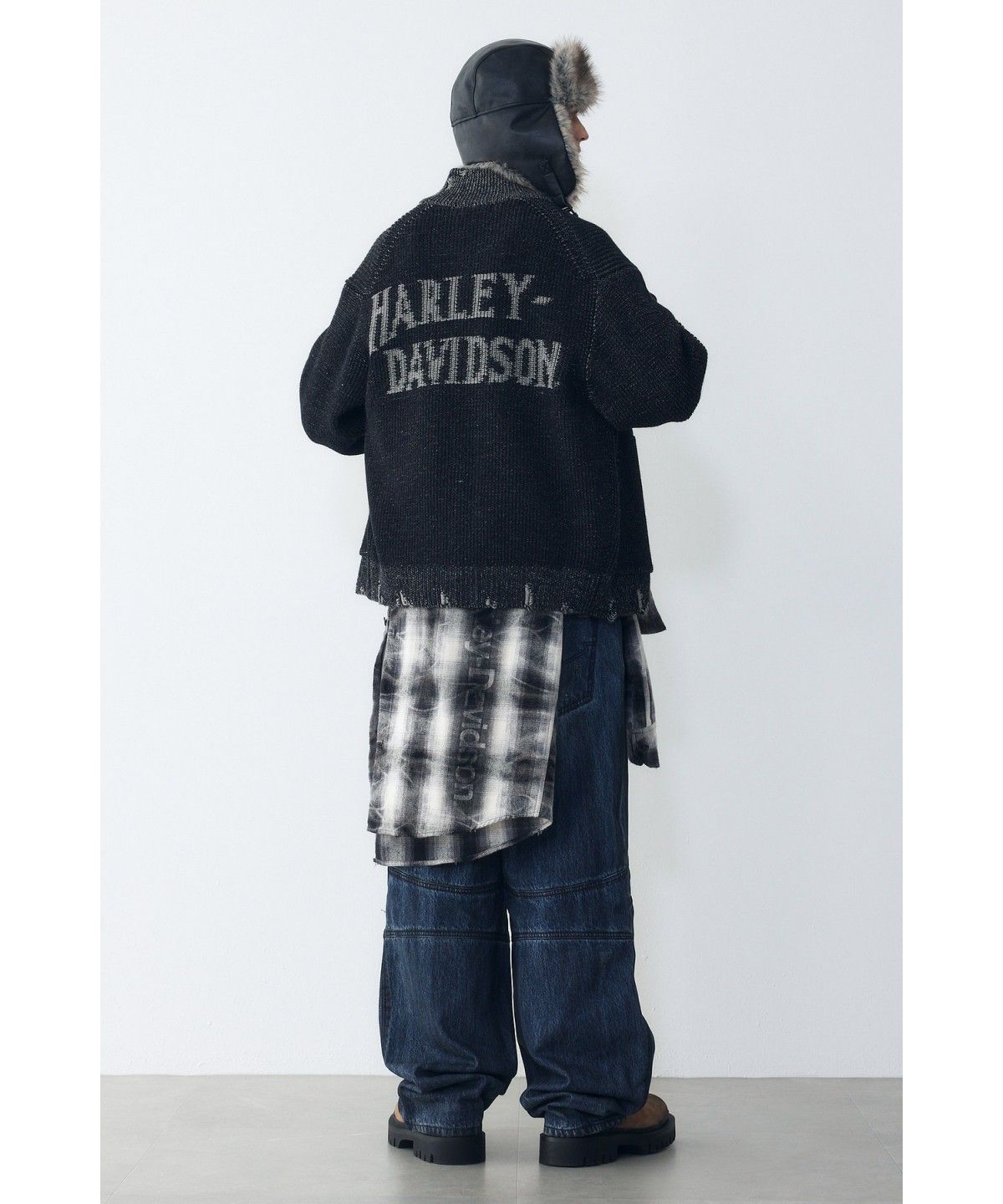 할리데이비슨 컬렉션스®(HARLEY-DAVIDSON COLLECTIONS®) 할리 빈티지 하이넥 집업 가디건 블랙 HH16312050