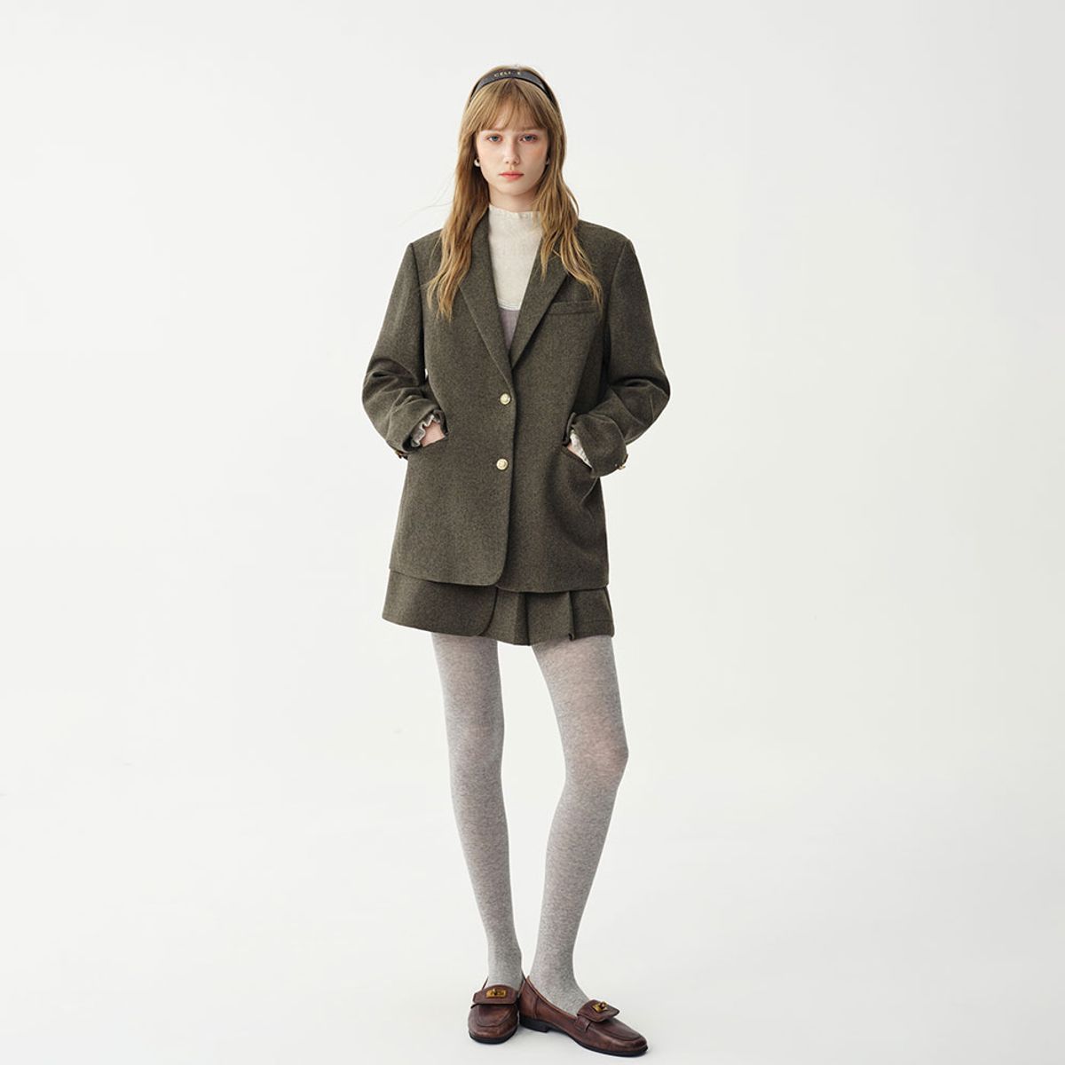 웬스데이딜라잇(WEDNESDAY DELIGHT) WD_Herringbone tailored blazer