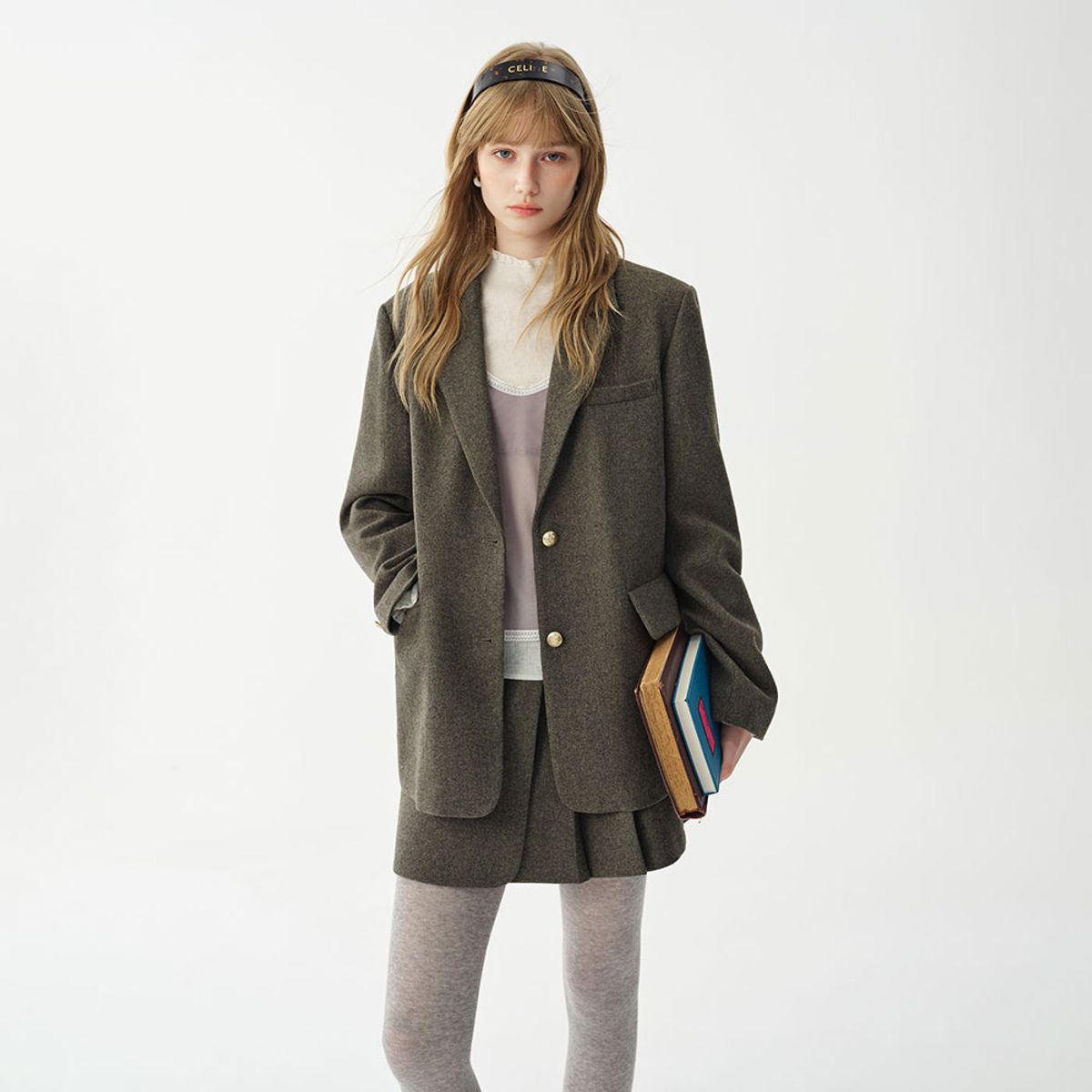 웬스데이딜라잇(WEDNESDAY DELIGHT) WD_Herringbone tailored blazer