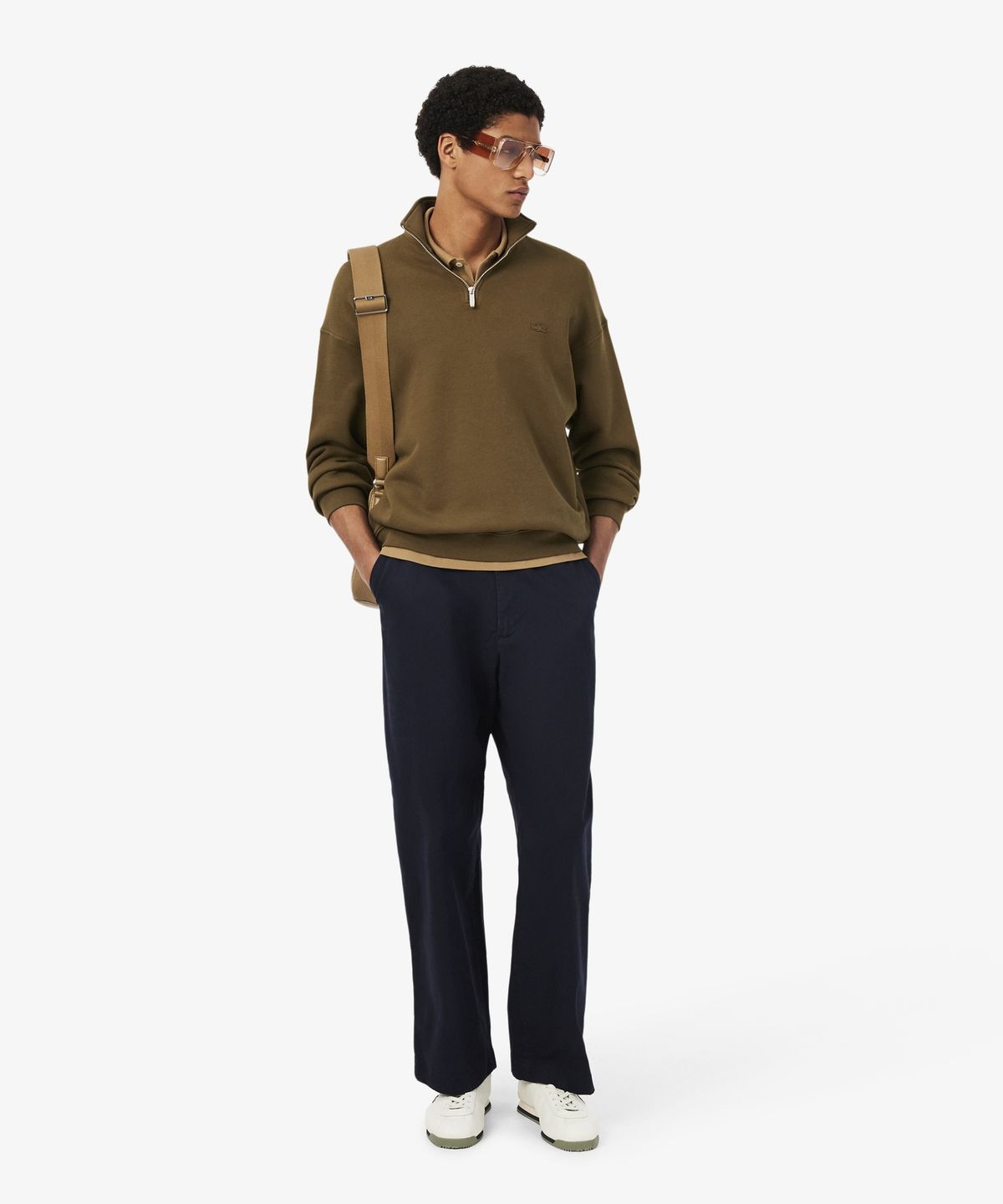 라코스테(LACOSTE) 남성 크록 시그니처 루즈핏 반집업 스웻셔츠 SH7759-56N DPD