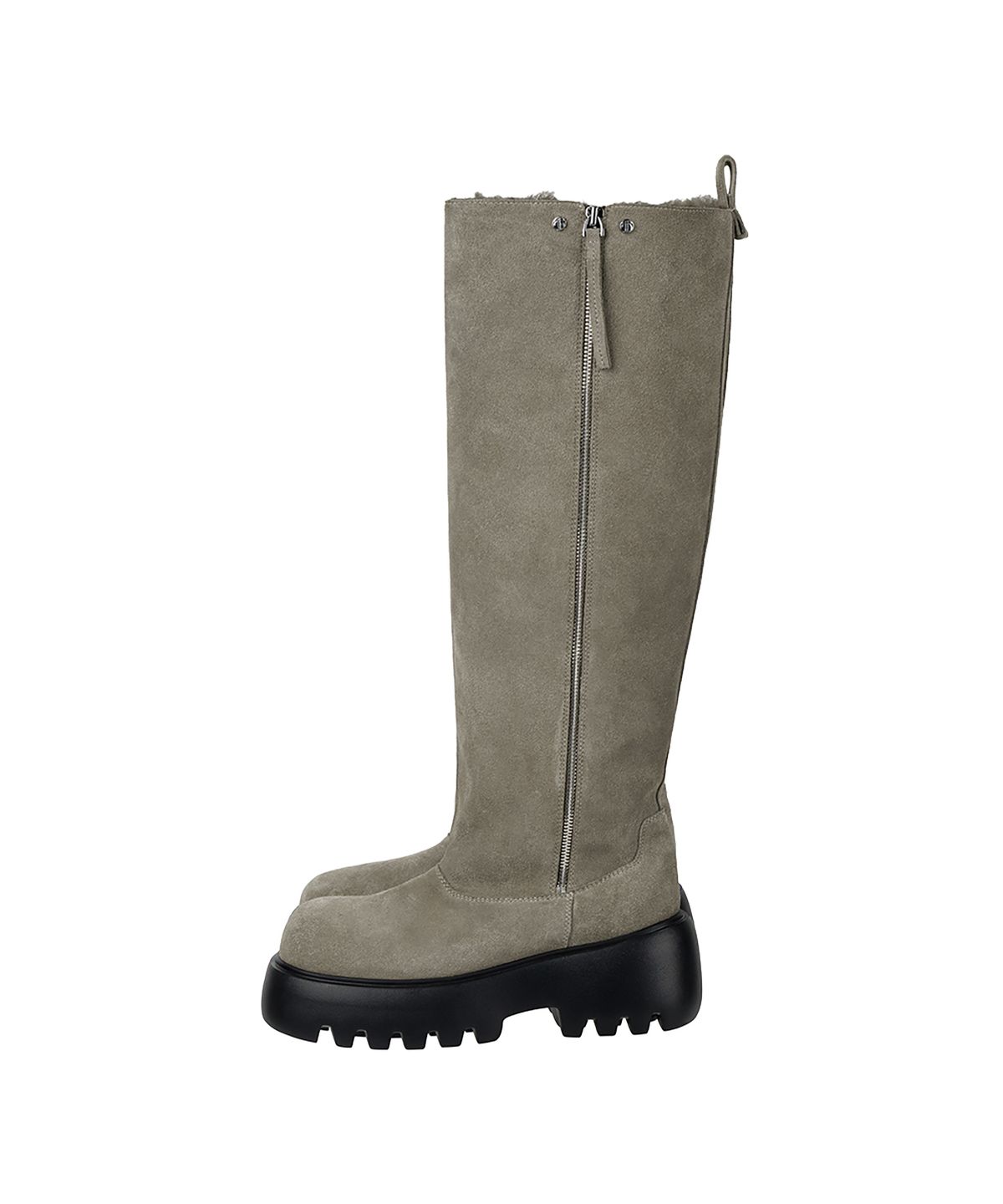 트리밍버드(TREEMINGBIRD) Flatform Suede Long Boots [ Beige ]