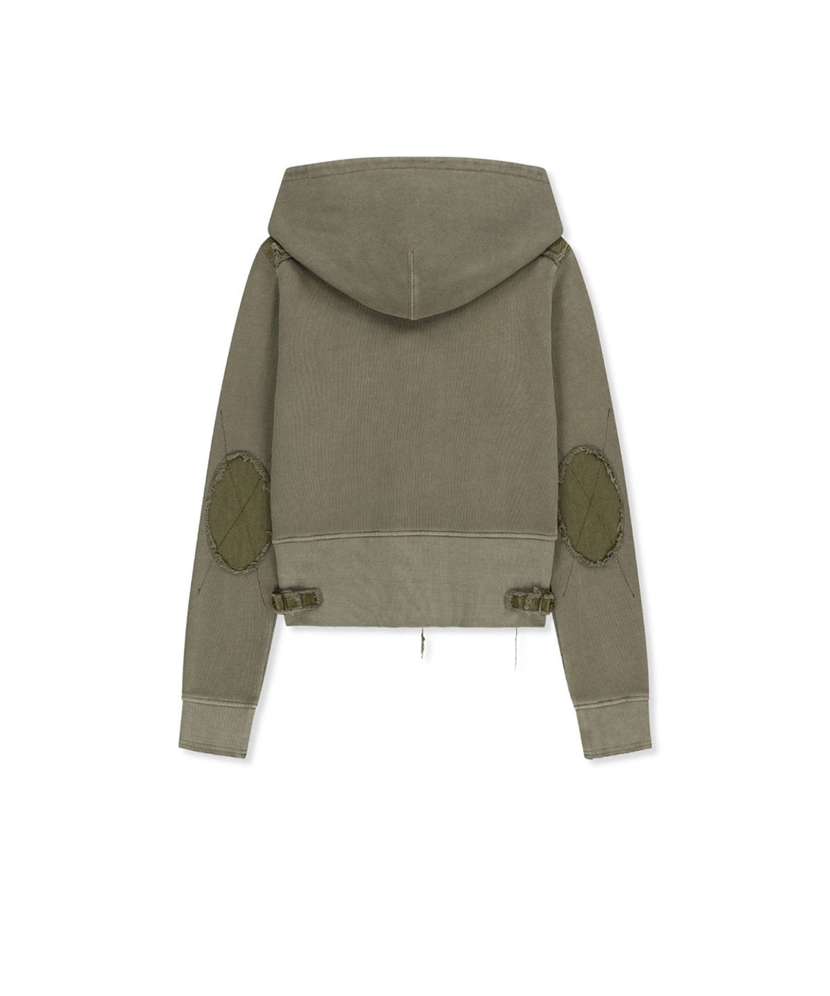 마뗑킴(MATIN KIM) FADED WASHED HOODY ZIP UP IN KHAKI
