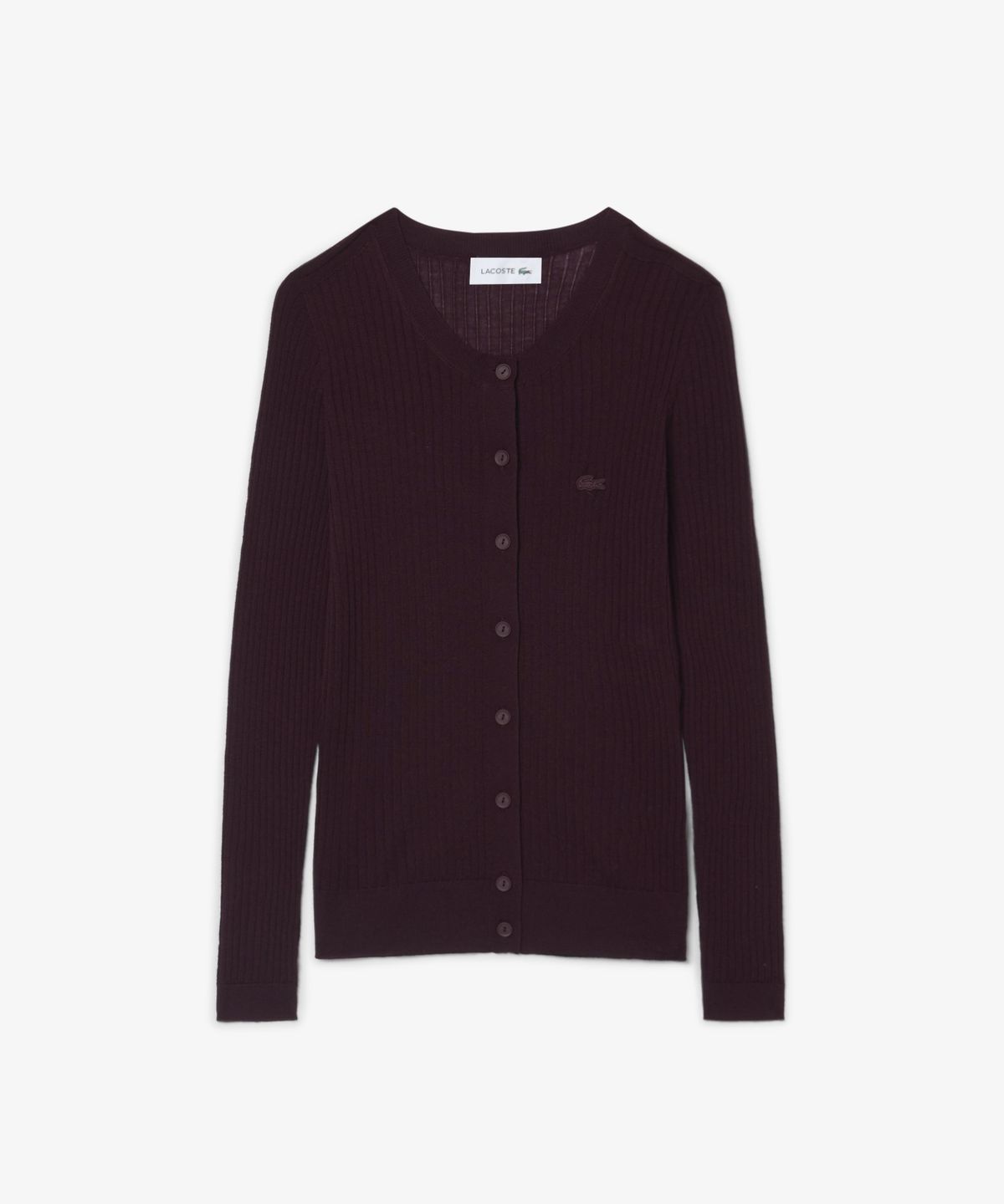 라코스테(LACOSTE) 여성 메리노울 립조직 크루넥 가디건 AF4141-56N 3KE