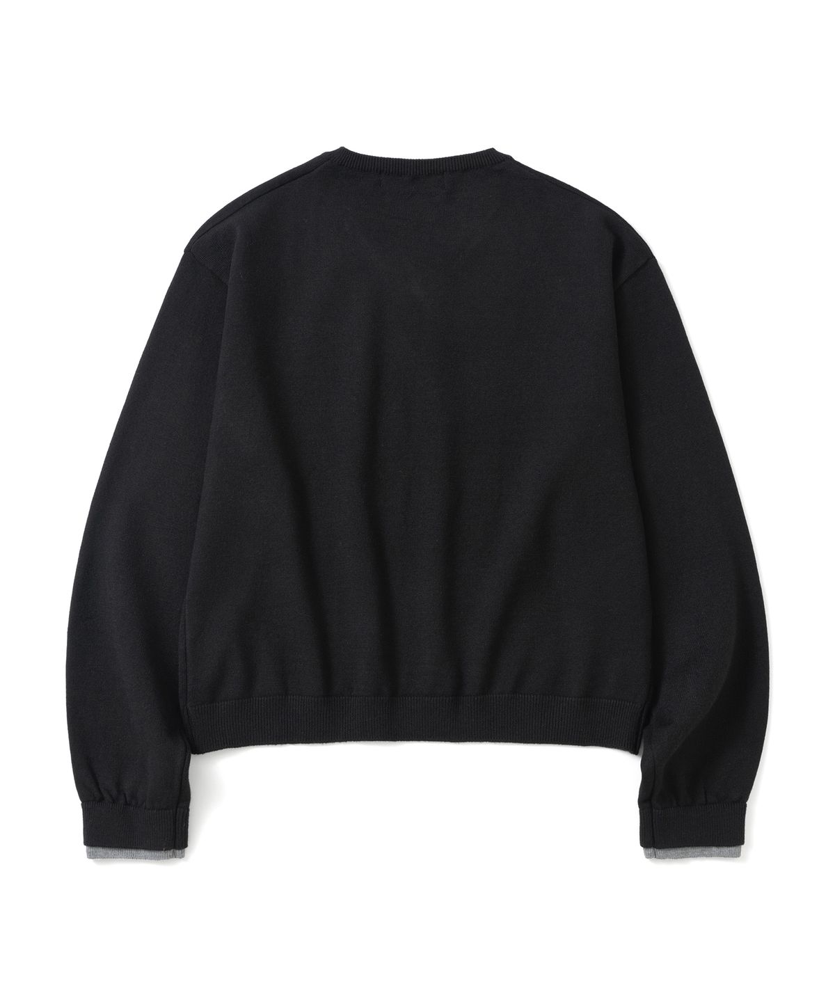 니티드(KNITTED) [니티드 X 온플릭] 레이어드 에센셜 브이넥 크롭 니트 ( 4 COLOR )
