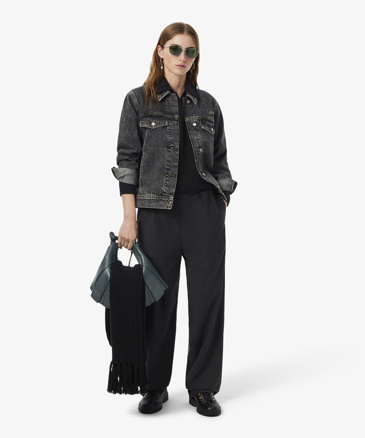 라코스테(LACOSTE) 여성 캐시미어 오픈카라 스웨터 AF2610-56N 031