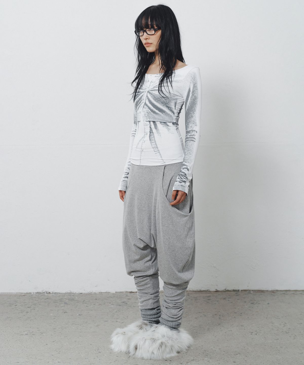 나체(NACHE) HAIRY MULE CLOG CREAM