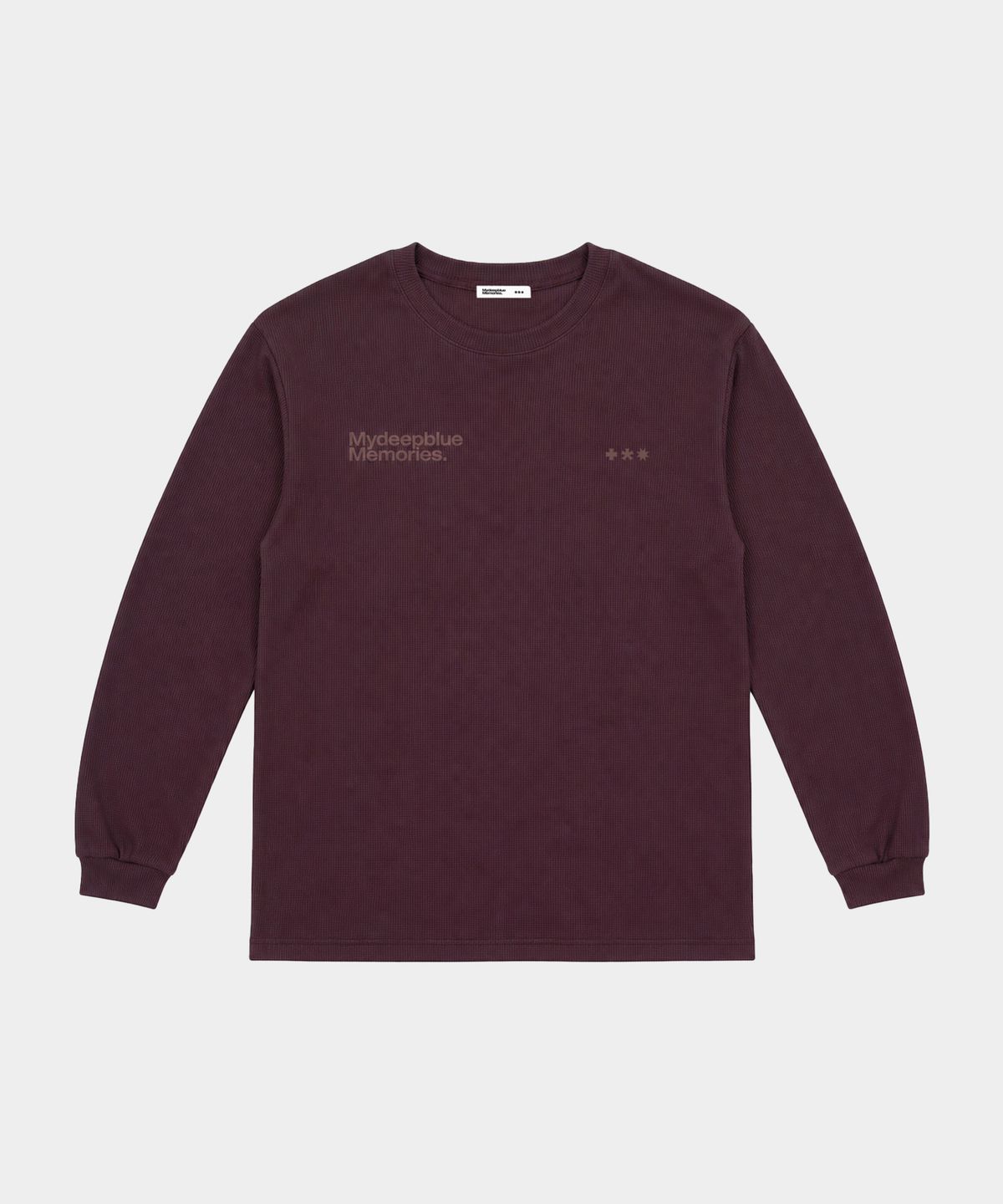 마이딥블루메모리즈(MY DEEP BLUE MEMORIES) (NT) MM CROFFLE WAFFLE LONG SLEEVE (BURGUNDY)