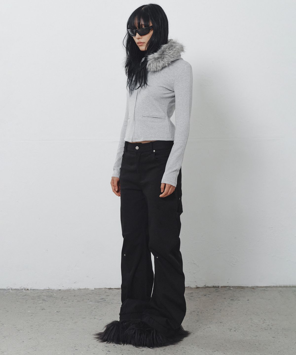 나체(NACHE) HAIRY MULE CLOG BLACK