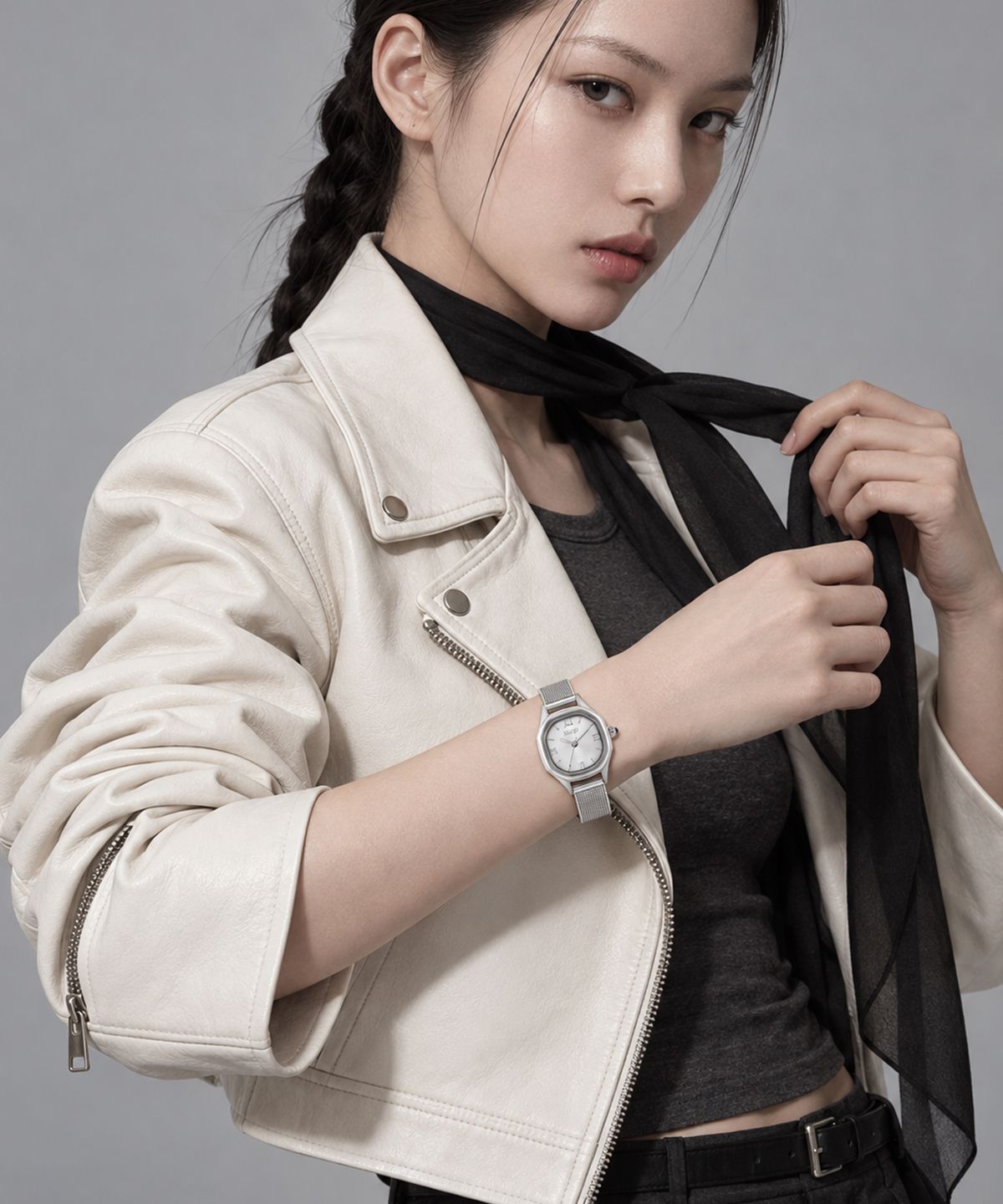 시아르고(SIARGO) SG-011S-S 린든컬렉션 여자 스퀘어 스틸 메탈 손목 시계