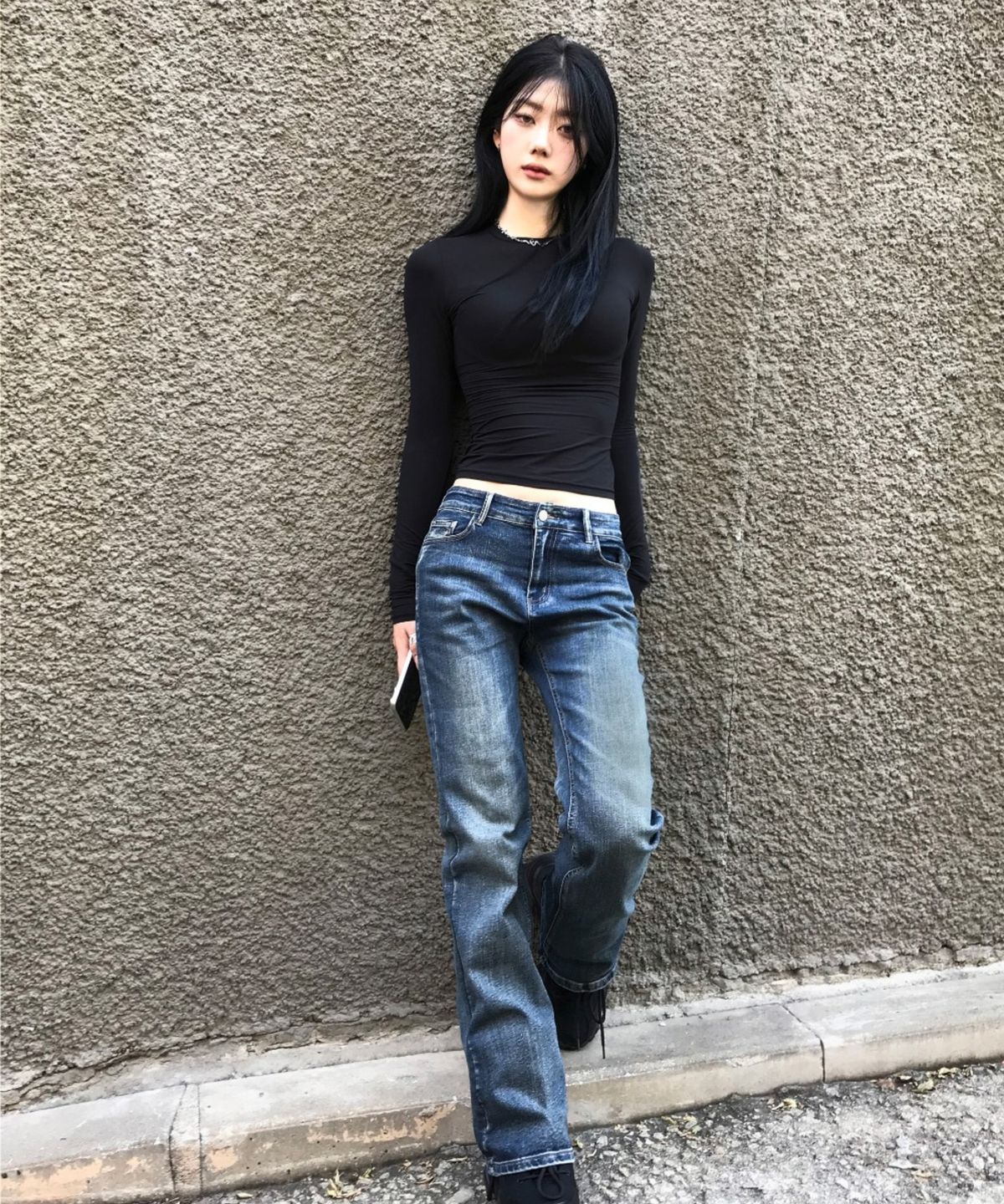 시아오시코(SIAOSIKO) 딥 올드 블루 로우 데님