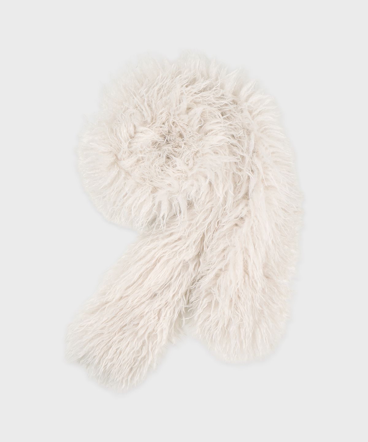 시눈(SINOON) Fluffy Hairy Fur Scarf (Ivory)
