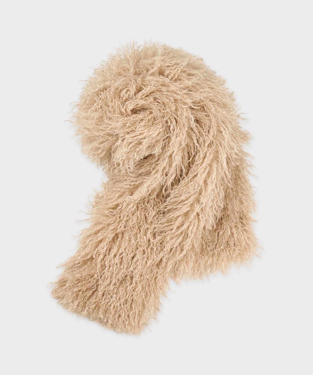 시눈(SINOON) Fluffy Hairy Fur Scarf (Beige)