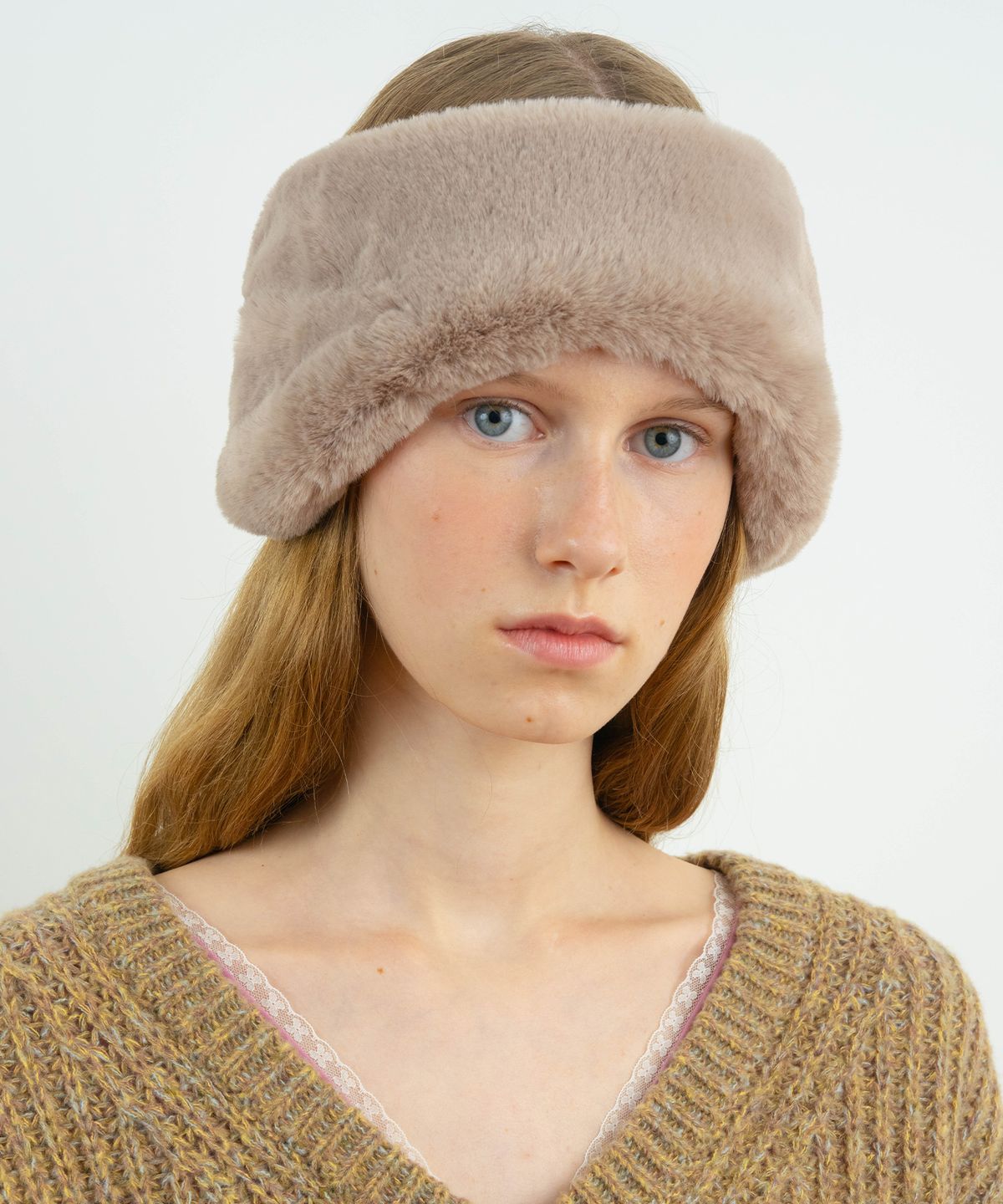 시눈(SINOON) Fur Ear Flip Band (Ash Brown)