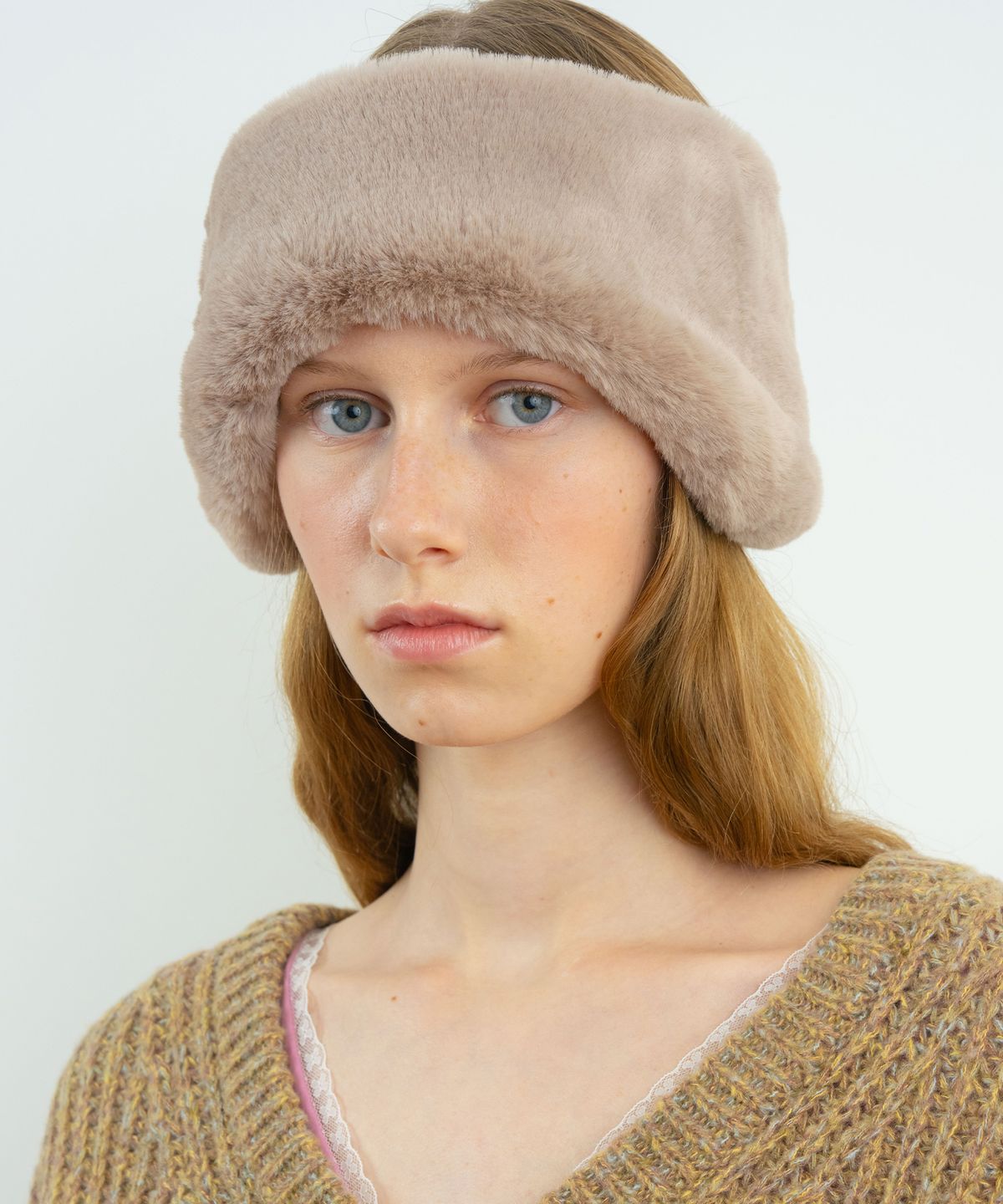 시눈(SINOON) Fur Ear Flip Band (Ash Brown)