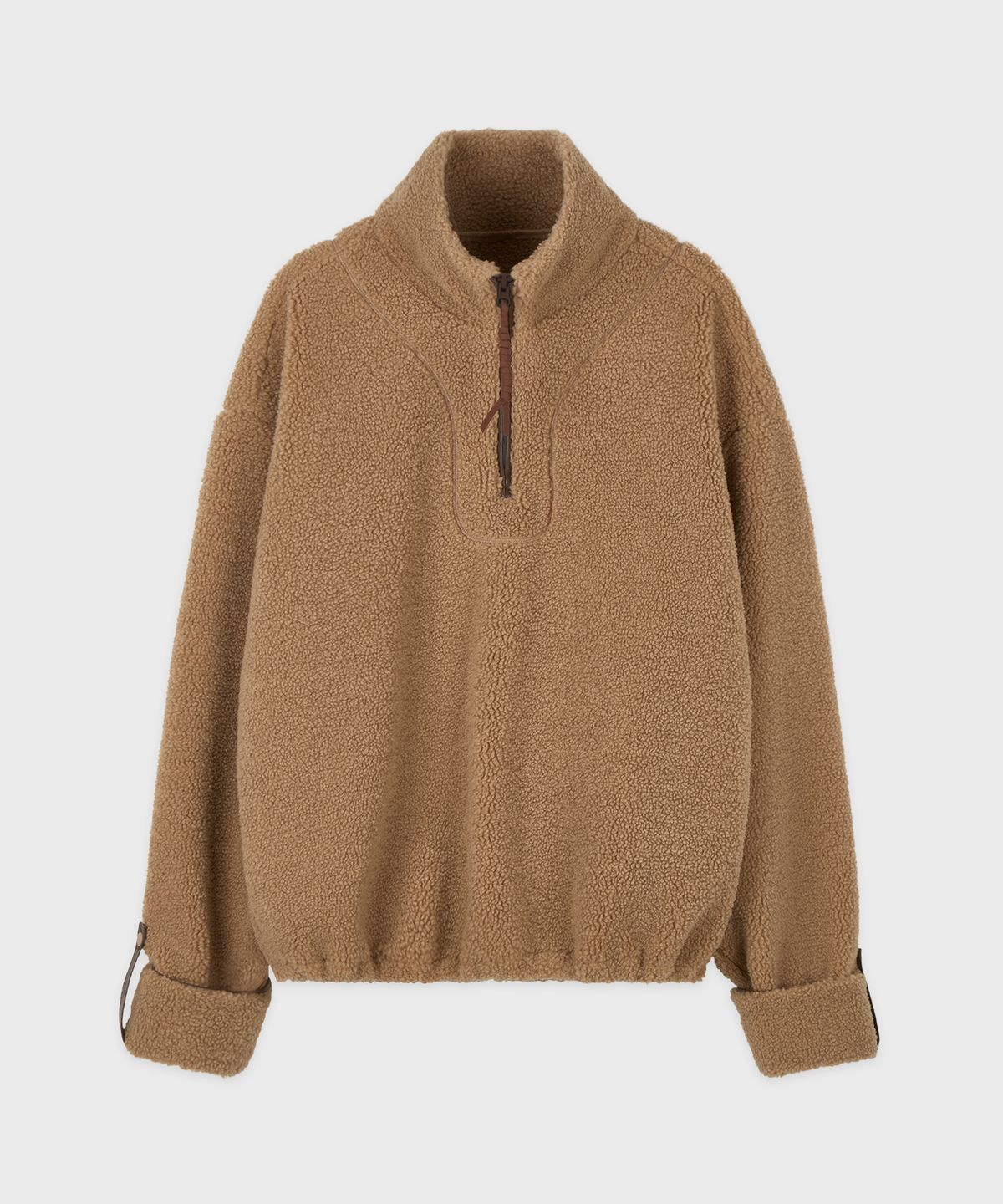 시눈(SINOON) Teddy Fleece Half Zip-Up (Brown)