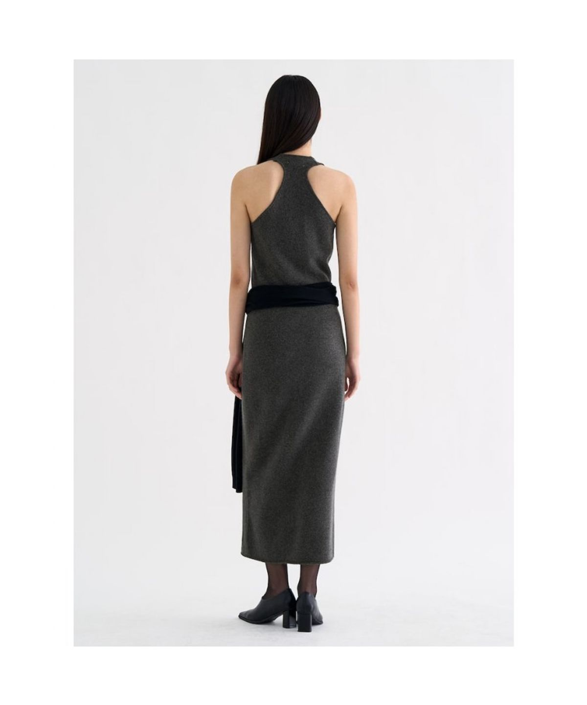앙개(ANGGAE) Knit Long Dress  Ash