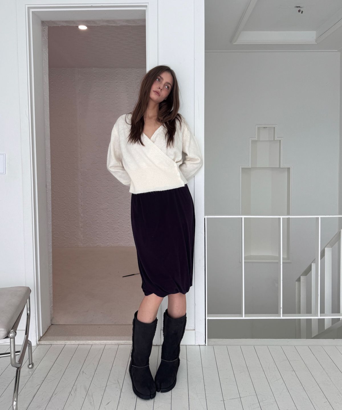 아수라(ASURA) TABI SHEARLING BOOTS (CHARCOAL)