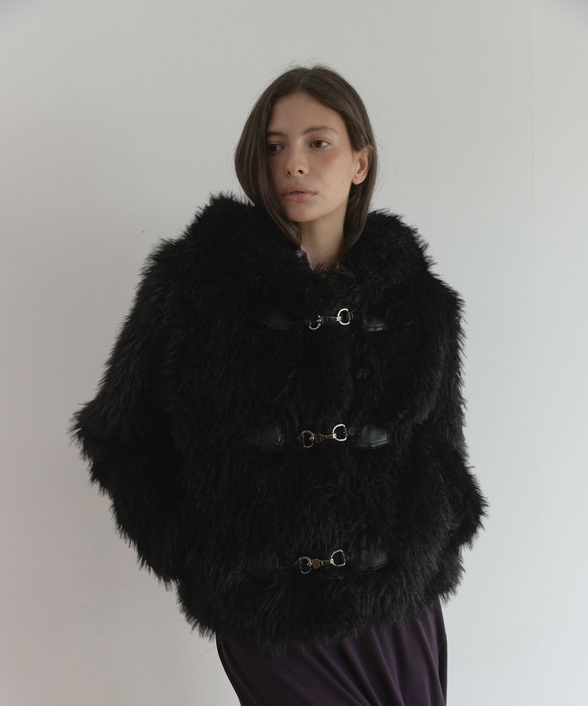 아수라(ASURA) TOGGLE HODDIE FUR JACKET (BLACK)