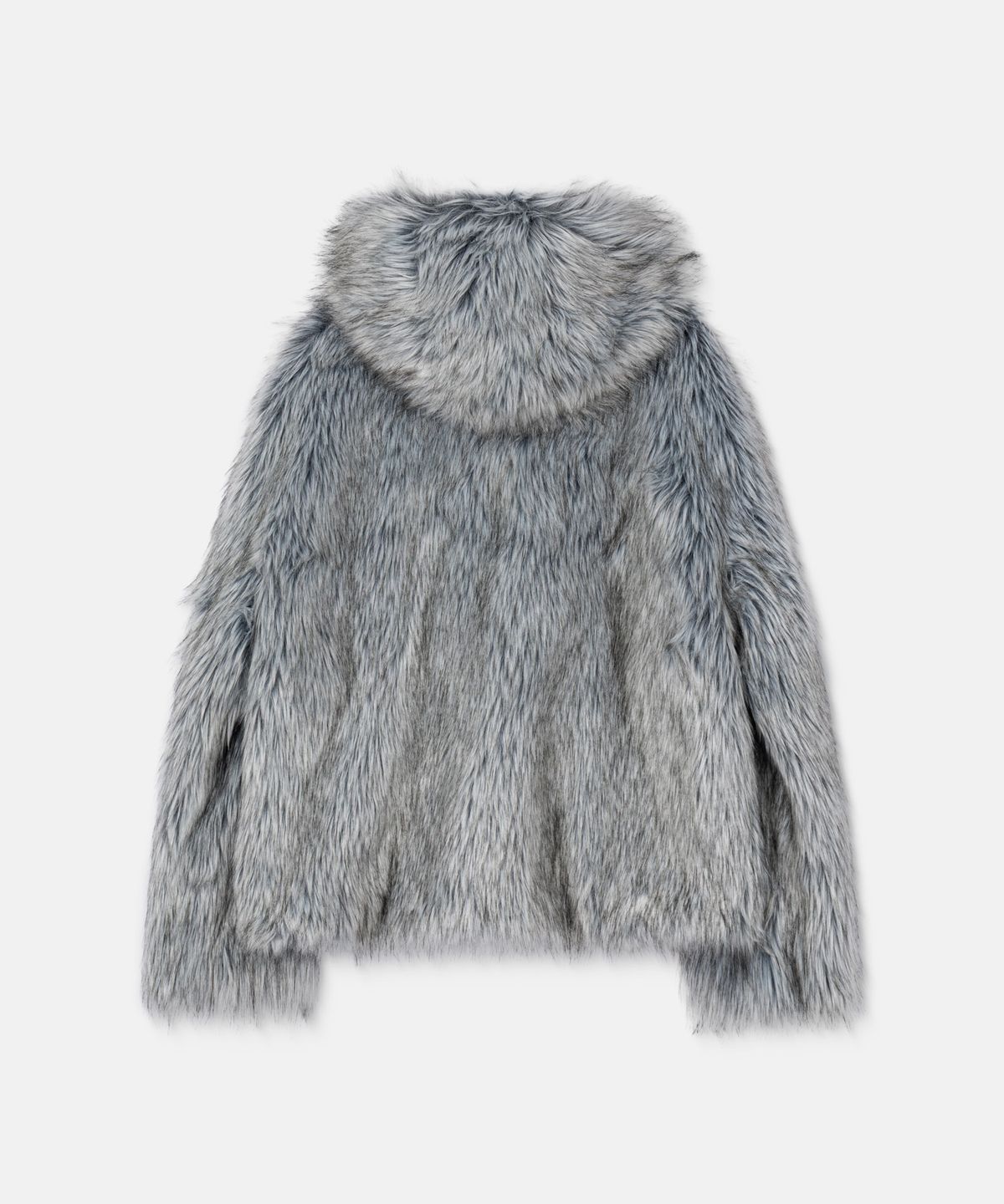 나체(NACHE) REVERSIBLE HOODIE FAUX FUR JACKET LEATHER GRAY