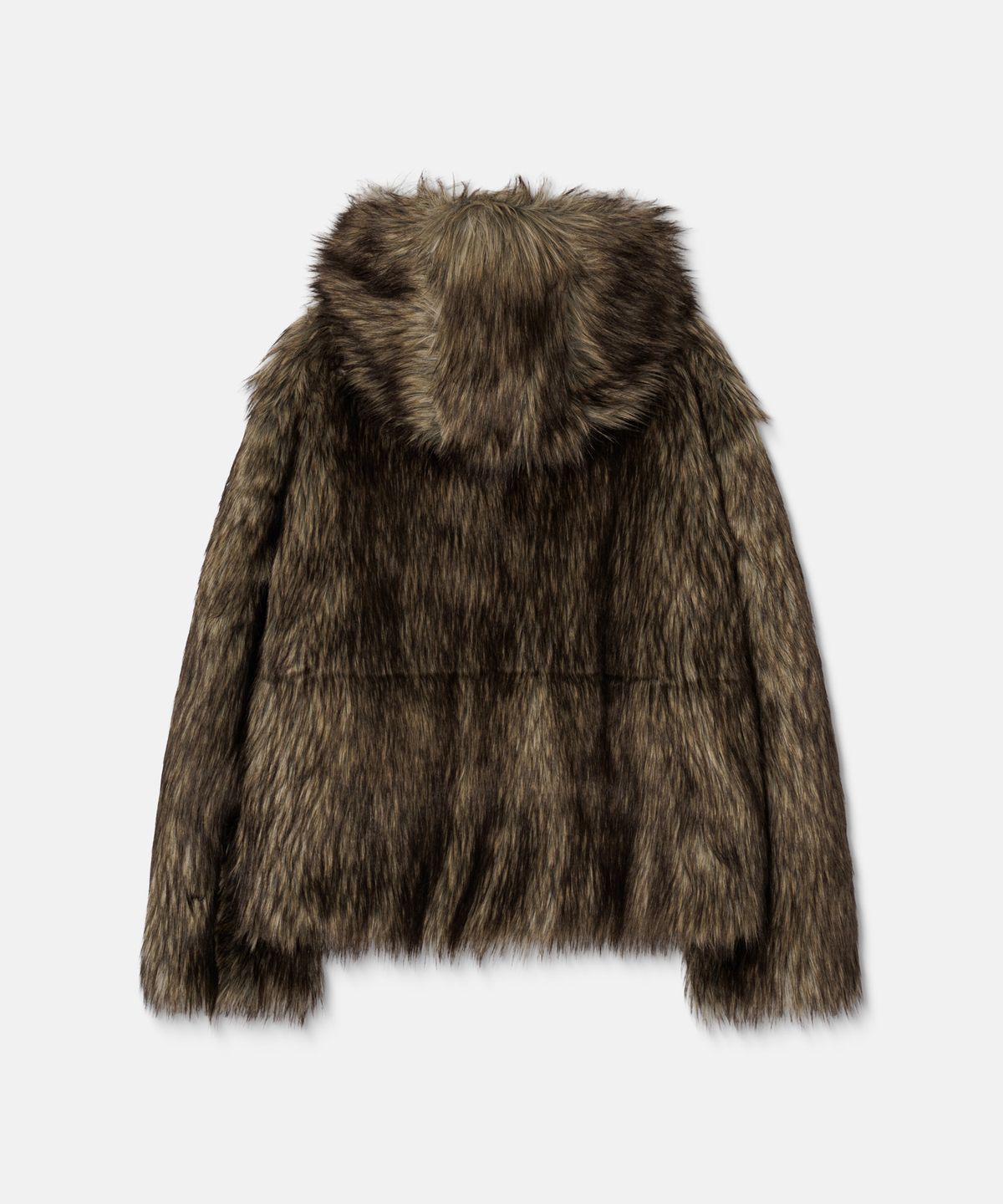 나체(NACHE) REVERSIBLE HOODIE FAUX FUR JACKET LEATHER BROWN