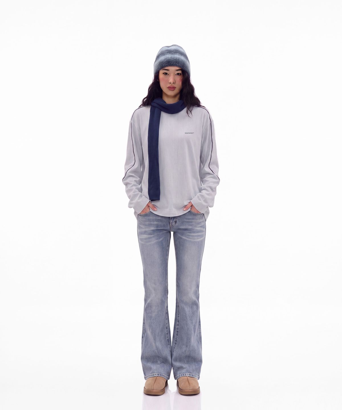 몰트선셋(MOLTSUNSET) Sheer Layered Long Sleeve - White