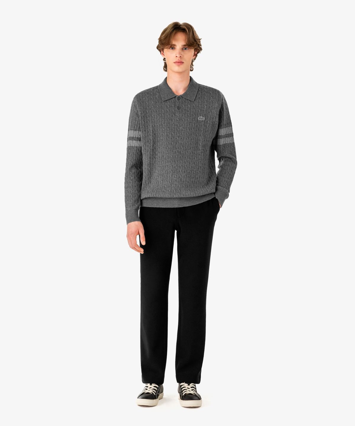 라코스테(LACOSTE) 남성 골프 케이블 폴로 스웨터 AH808E-56N CCA