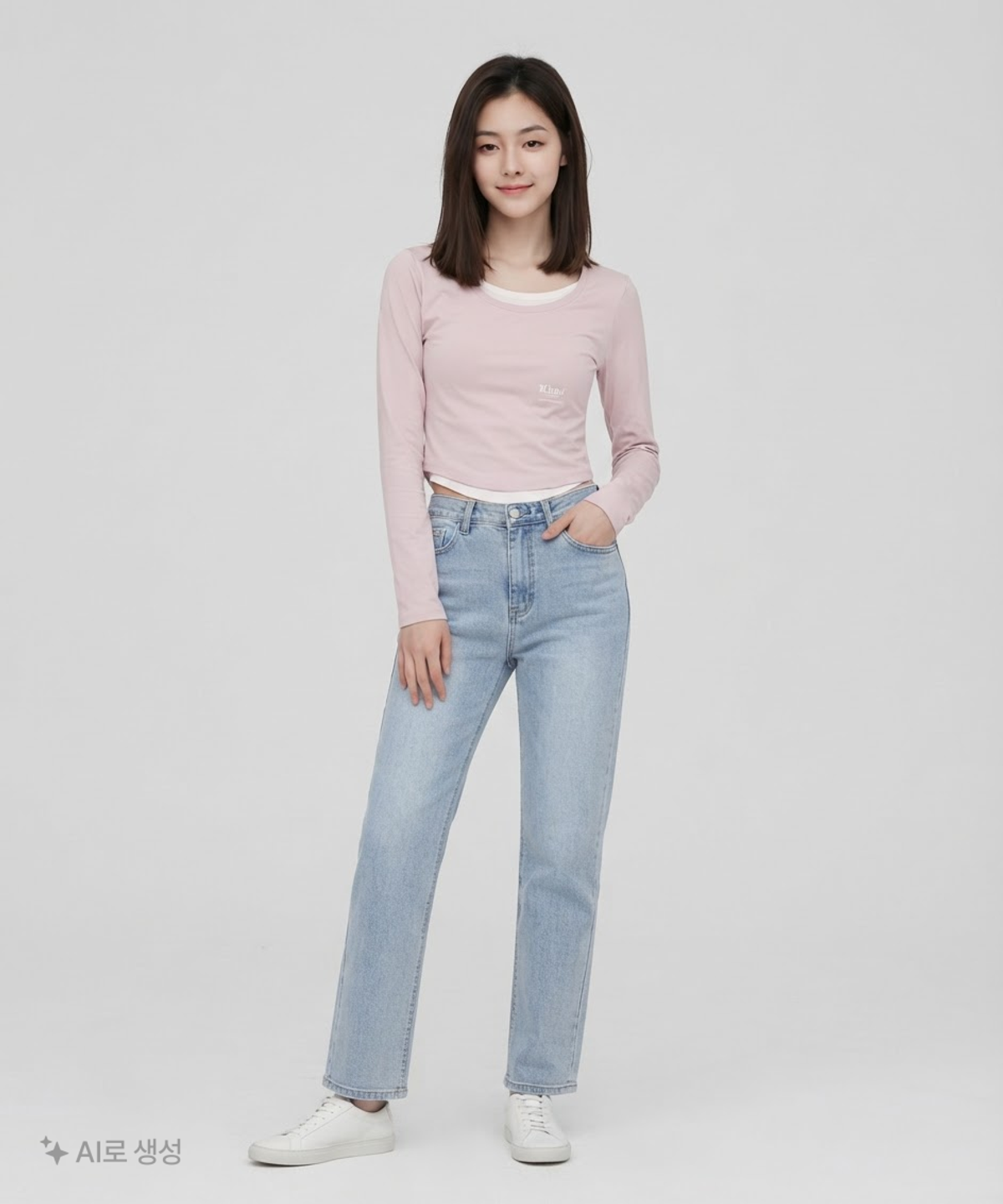 킴스 프레시 코튼 마켓(KIMS FRESH COTTON MARKET) 넥 레이어드 롱슬리브 티셔츠 FREE