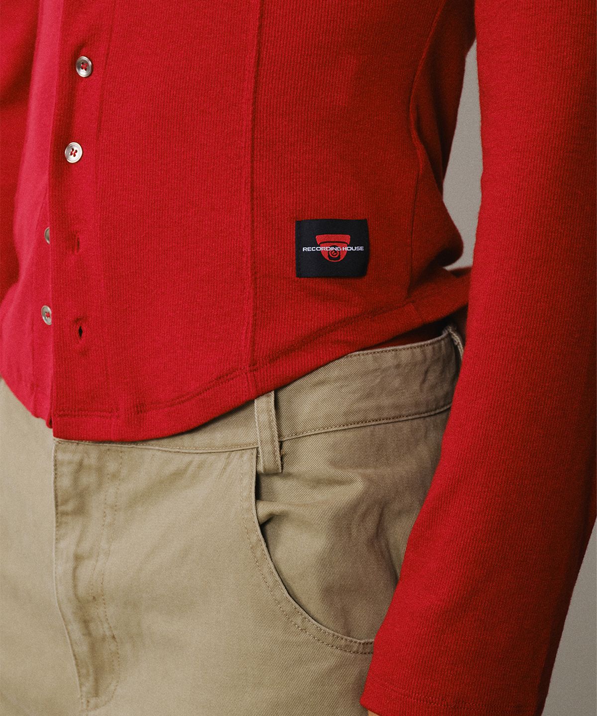 레코딩하우스(RECORDINGHOUSE) REC WOOL SLIM SHIRTS [RED]