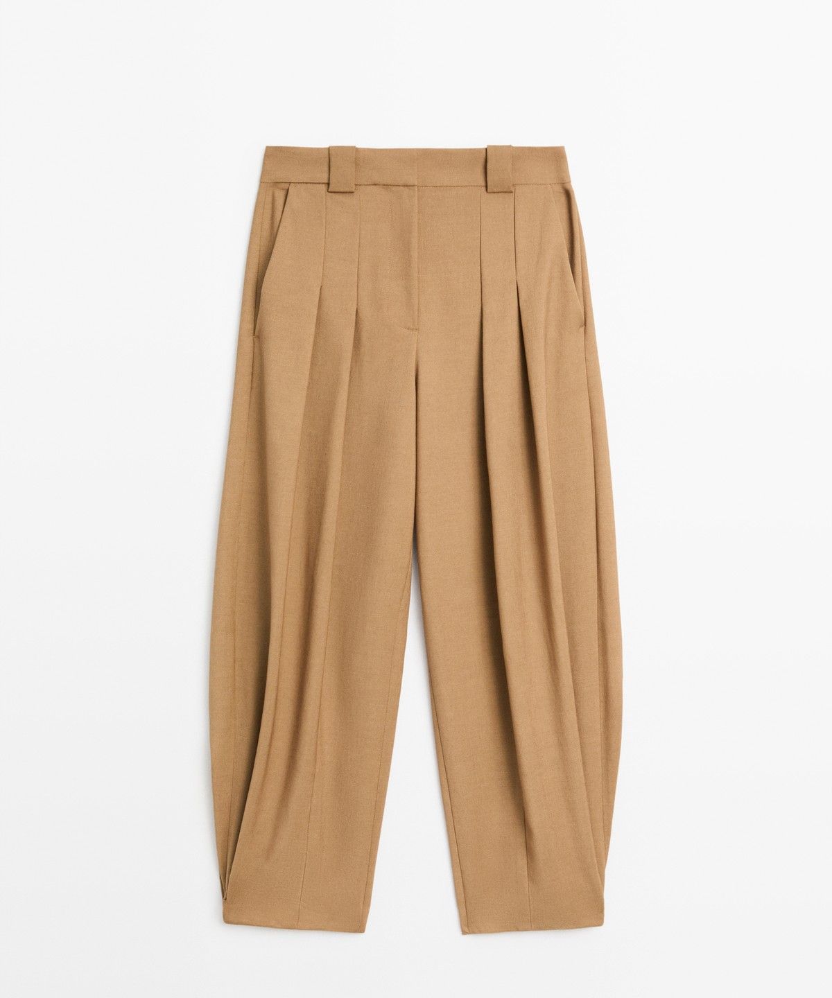 마시모두띠(MASSIMO DUTTI) 울 블렌드 플리츠 팬츠