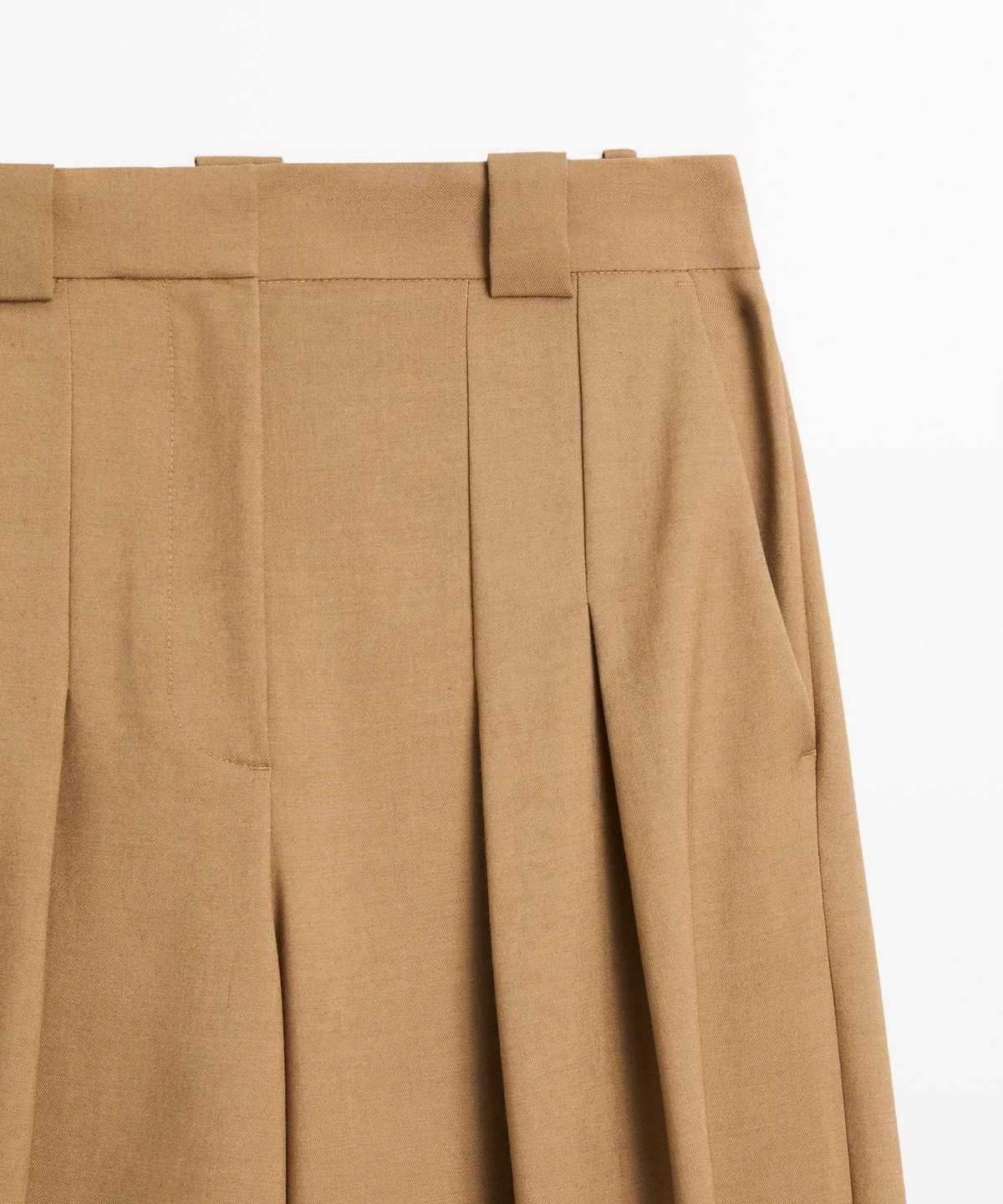 마시모두띠(MASSIMO DUTTI) 울 블렌드 플리츠 팬츠