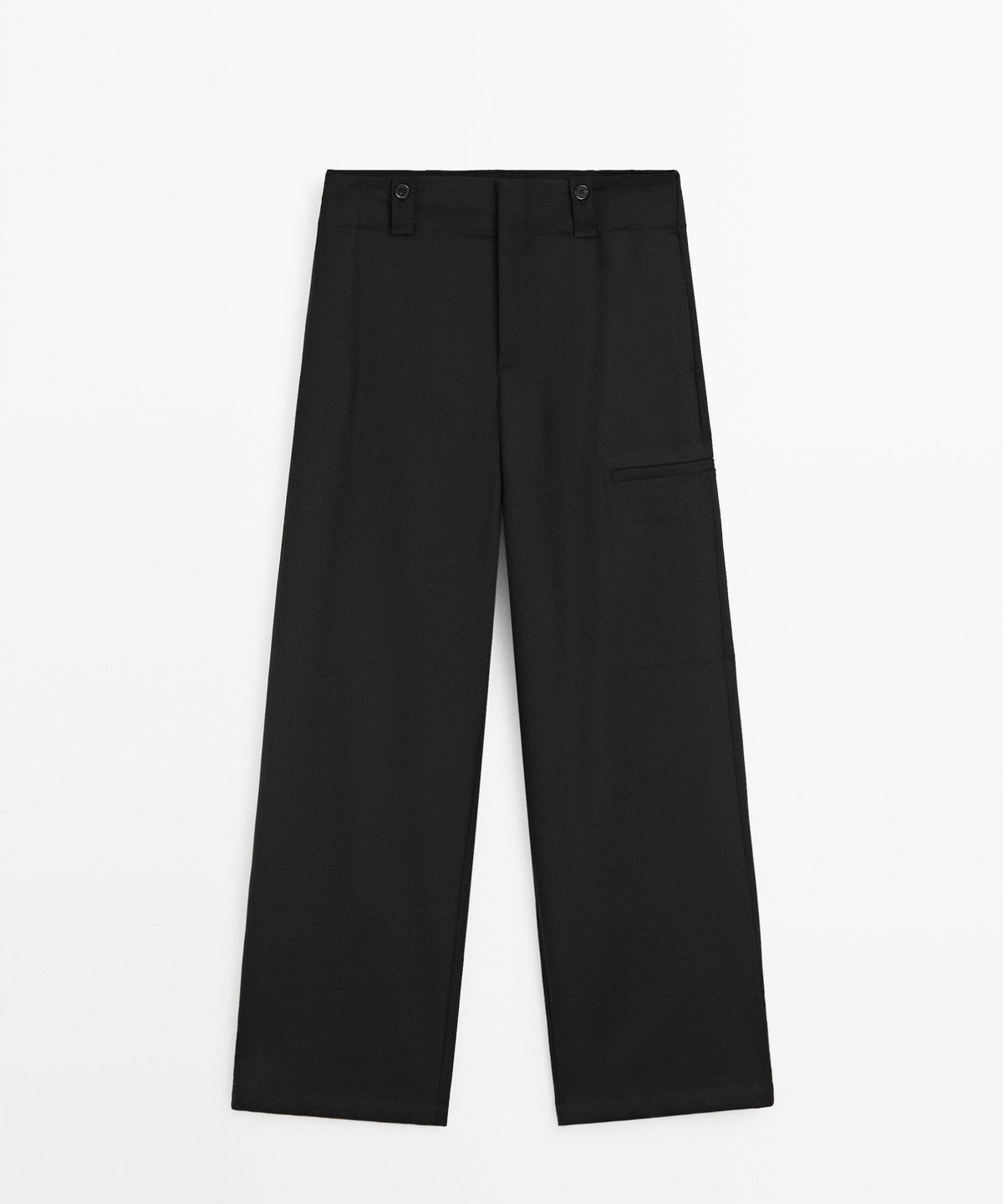 마시모두띠(MASSIMO DUTTI) 밑단 버튼 디테일 카고 스타일 팬츠