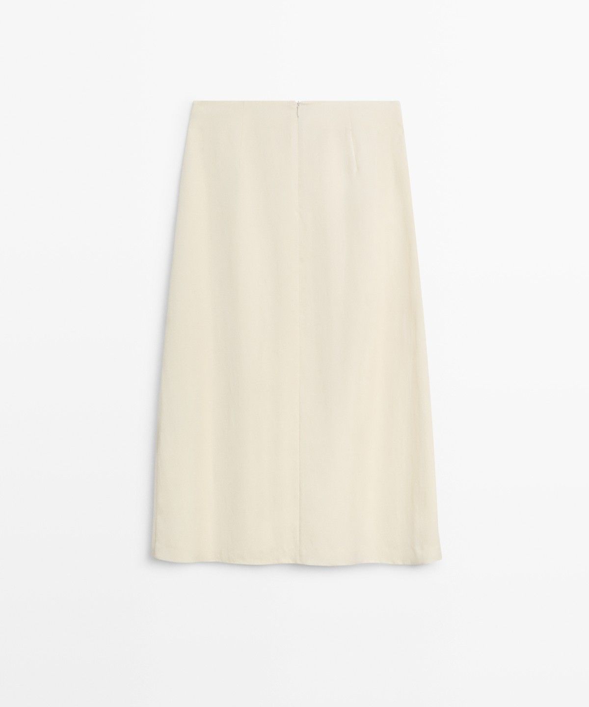 마시모두띠(MASSIMO DUTTI) 스웨이드 스트레이트 미디 스커트 버튼 디테일