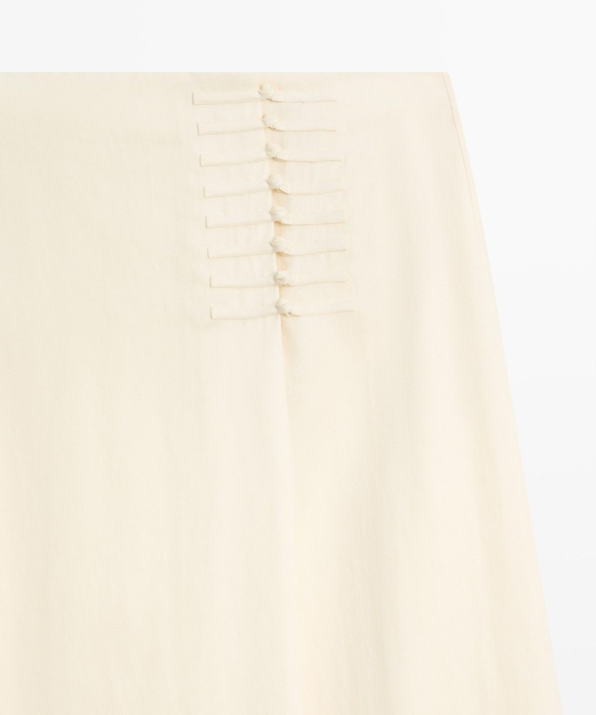 마시모두띠(MASSIMO DUTTI) 스웨이드 스트레이트 미디 스커트 버튼 디테일