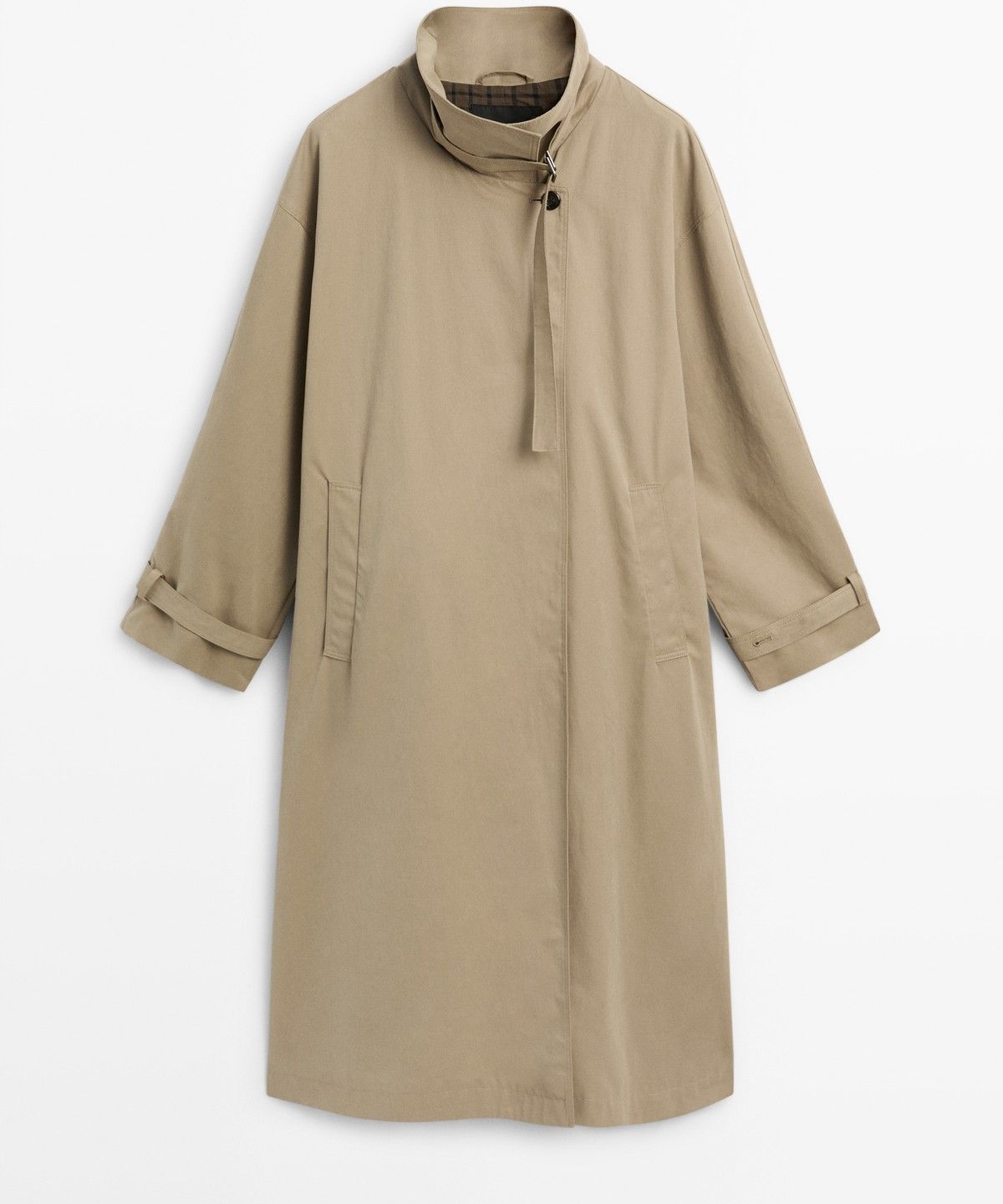 마시모두띠(MASSIMO DUTTI) 버클 디테일 롱 트렌치코트