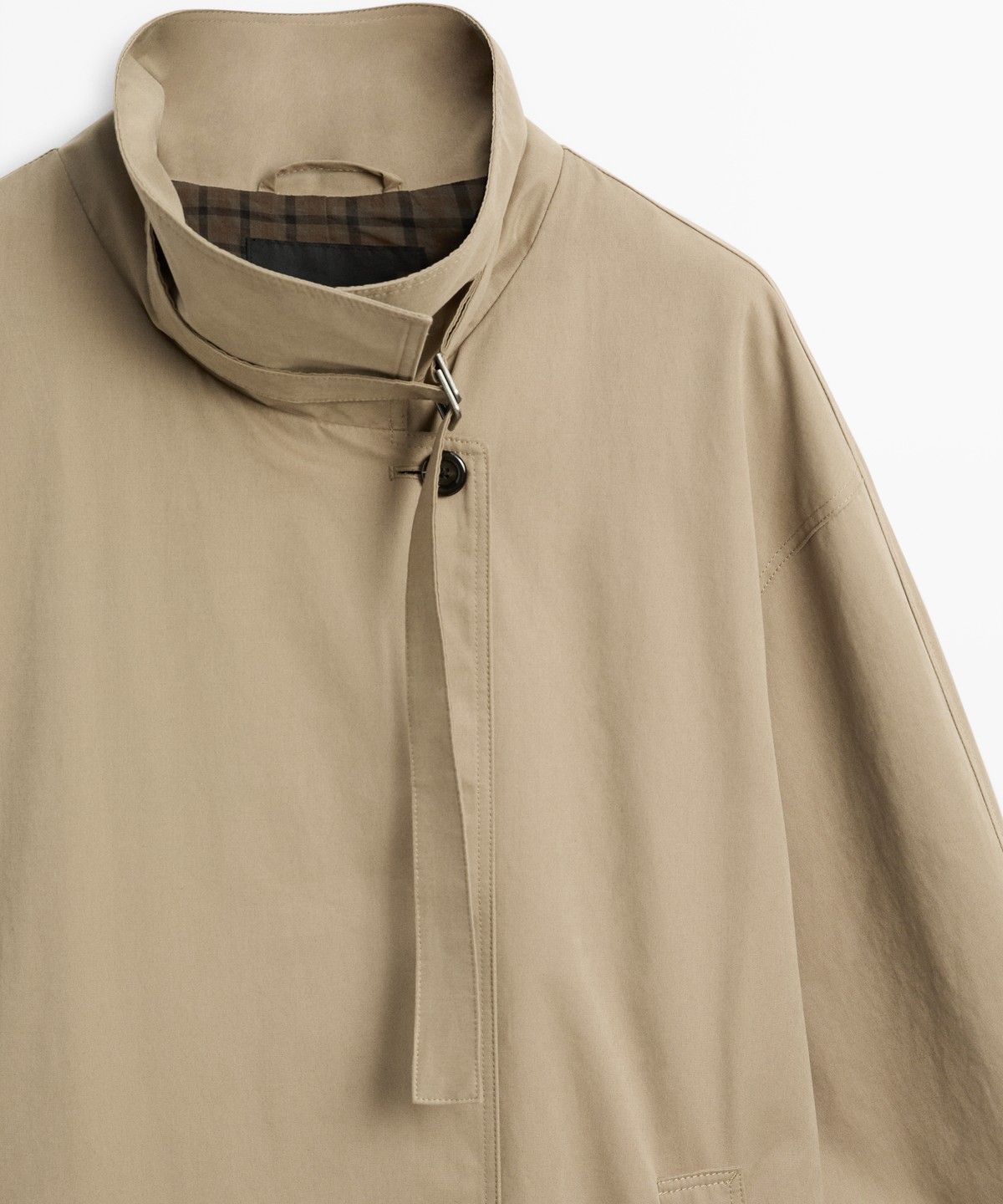 마시모두띠(MASSIMO DUTTI) 버클 디테일 롱 트렌치코트
